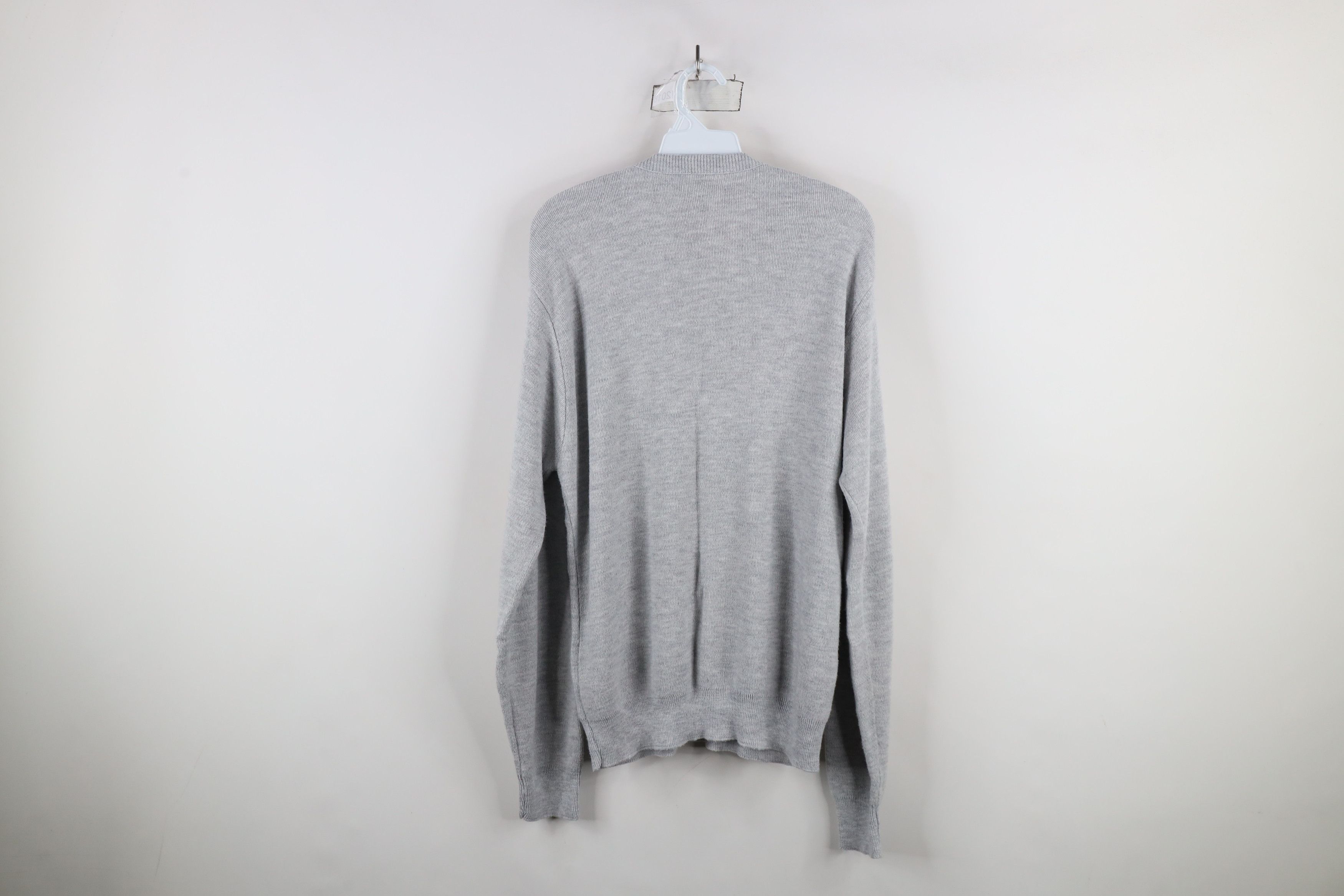 Vintage Vintage 70s Streetwear Knit V-Neck Sweater Heather Gray USA Size US XL / EU 56 / 4 - 8 Thumbnail