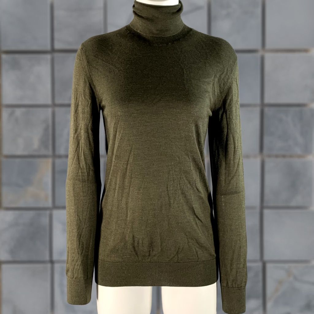 The Row THE ROW Olive Cashmere / Silk Knitted Turtleneck Sweater S Women Size S / US 4 / IT 40 - 1 Thumbnail