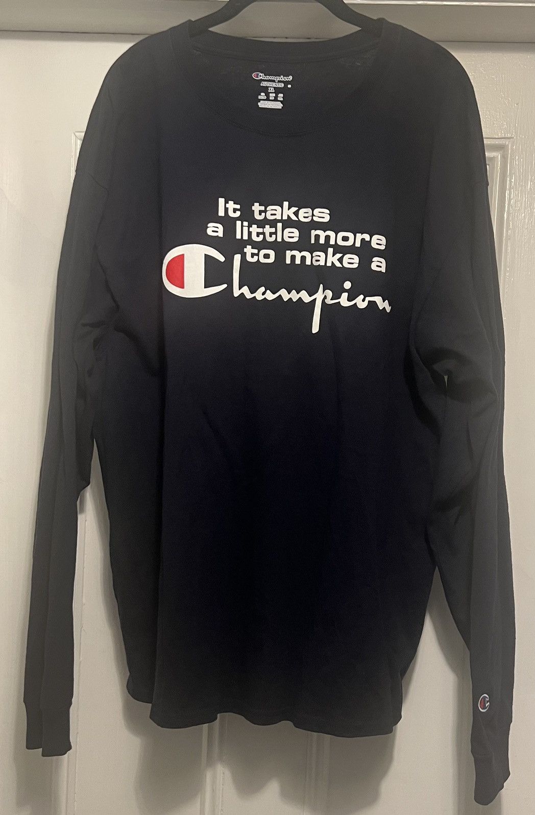 Champion Authentic Champion long sleeve tee navy xl It takes a little Size US XL / EU 56 / 4 - 1 Thumbnail