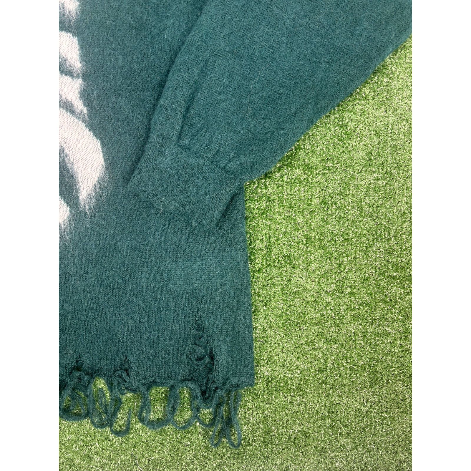 Bape BAPE Black Japan Green Mohair Distressed Sweater Size Medium Size US M / EU 48-50 / 2 - 4 Thumbnail