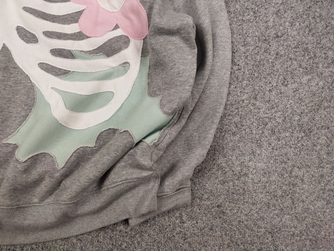 Nike Vintage Nike Skeleton Embroidered Logo Grey Oversized Hoodie Size M / US 6-8 / IT 42-44 - 7 Thumbnail