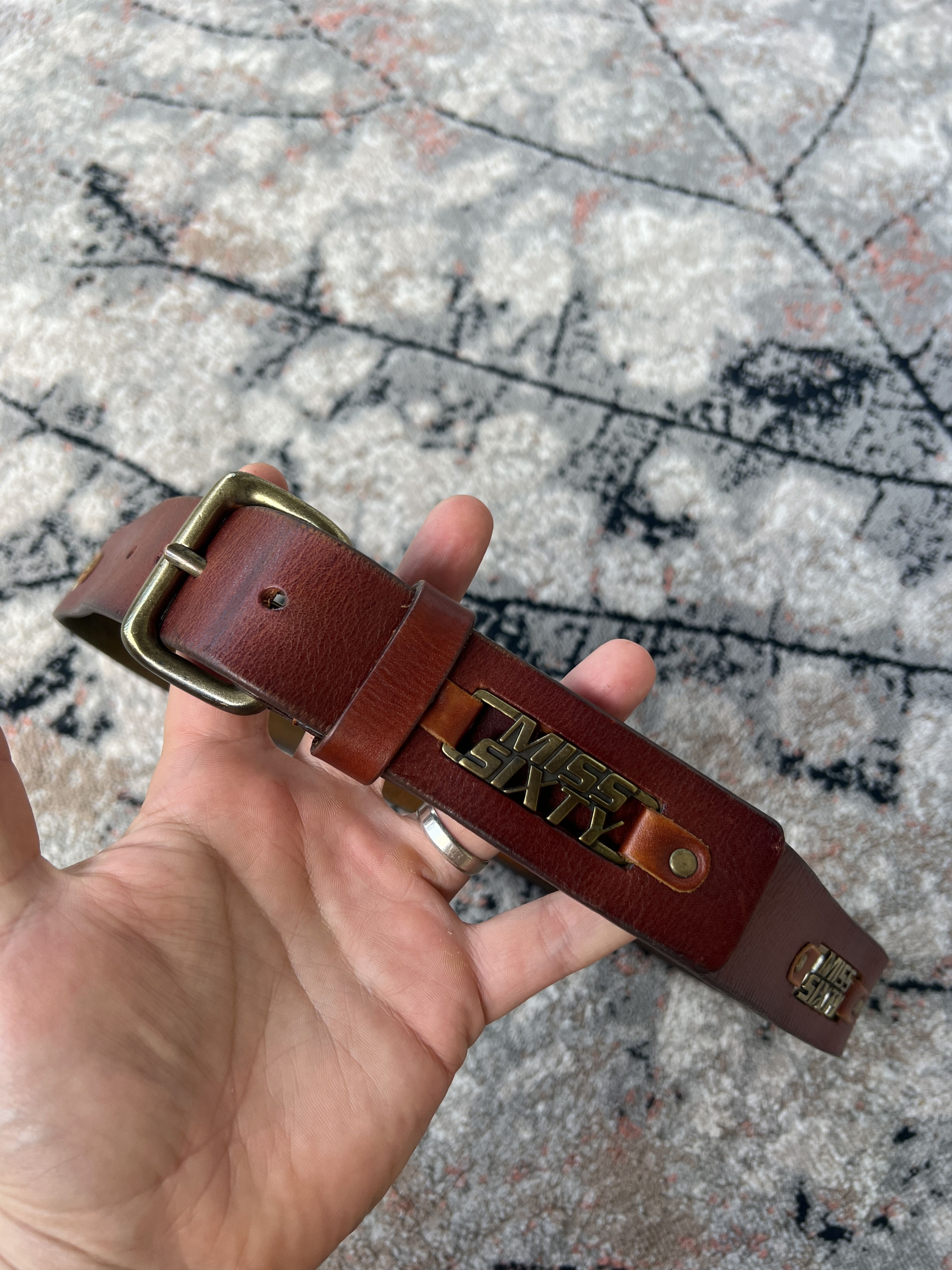 Leather × Miss Sixty × Vintage Miss Sixty Vintage Leather Belt Size ONE SIZE - 6 Thumbnail