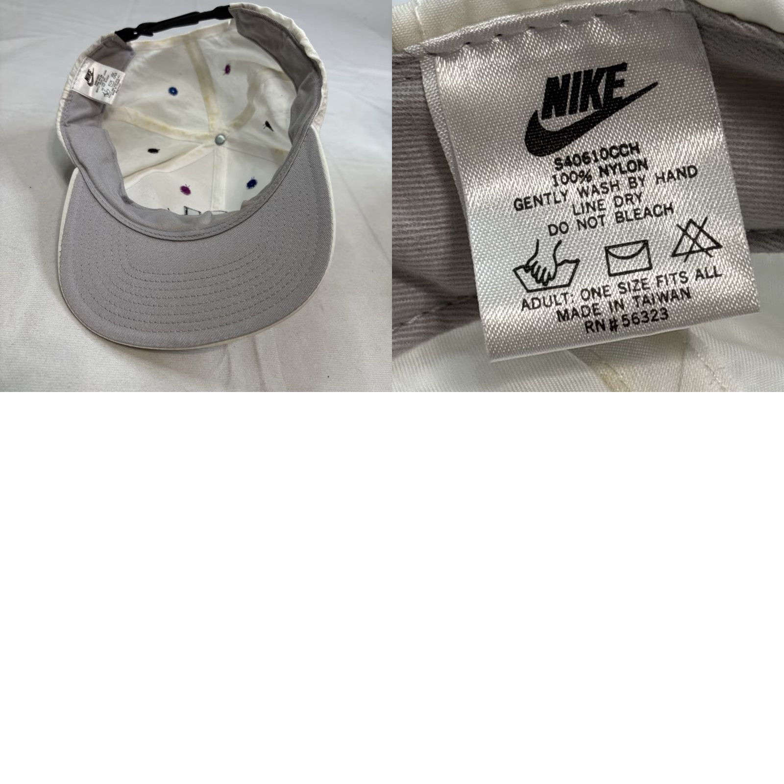 Nike VINTAGE RARE Checkered NIKE White Snapback Hat Swoosh Back Strap 90s Men One Size Size ONE SIZE - 8 Thumbnail
