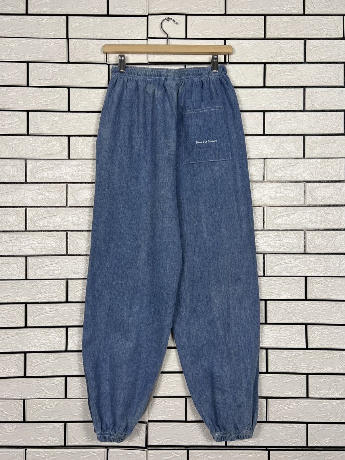 Japanese Brand SLOW RECORD HOUSE Asura Denim Sweat Pants #4214-C192 Size US 26 / EU 42 - 11 Thumbnail