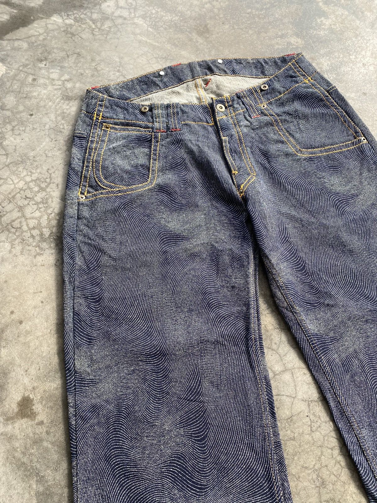 Hysteric Glamour × JNCO × Japanese Brand Baggy Jeans Vintage Scovill Rivet Spiral Waves Size US 34 / EU 50 - 7 Thumbnail