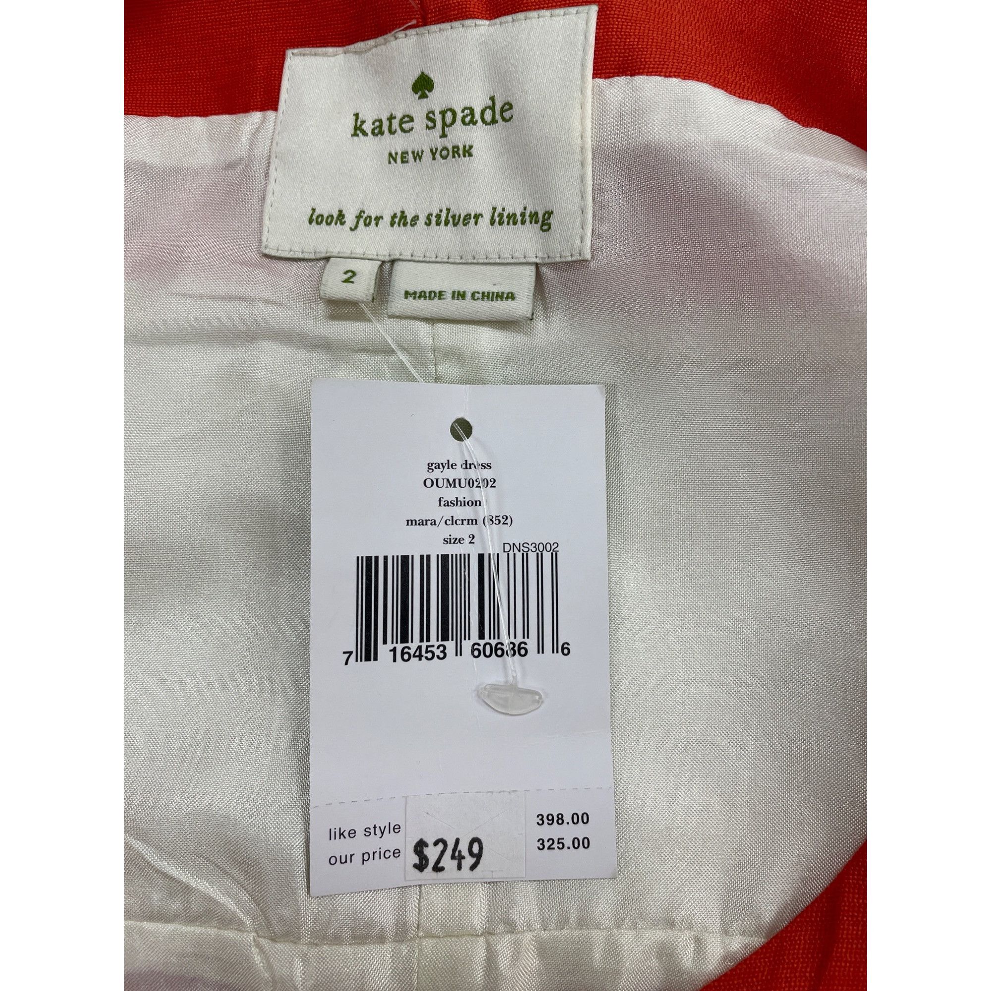 Kate Spade Kate Spade Women's Red and cream Gayle Dress Size 2, NWT SKU Size XS / US 0-2 / IT 36-38 - 4 Thumbnail
