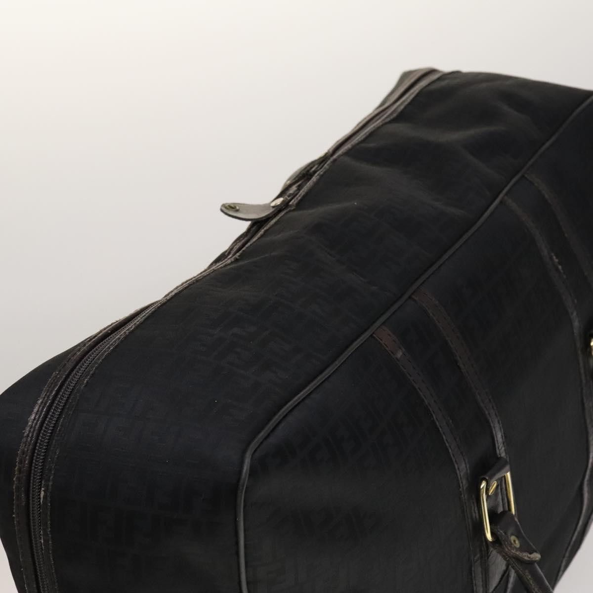 Fendi FENDI Zucchino Canvas Boston Bag Silver Black Size ONE SIZE - 6 Thumbnail