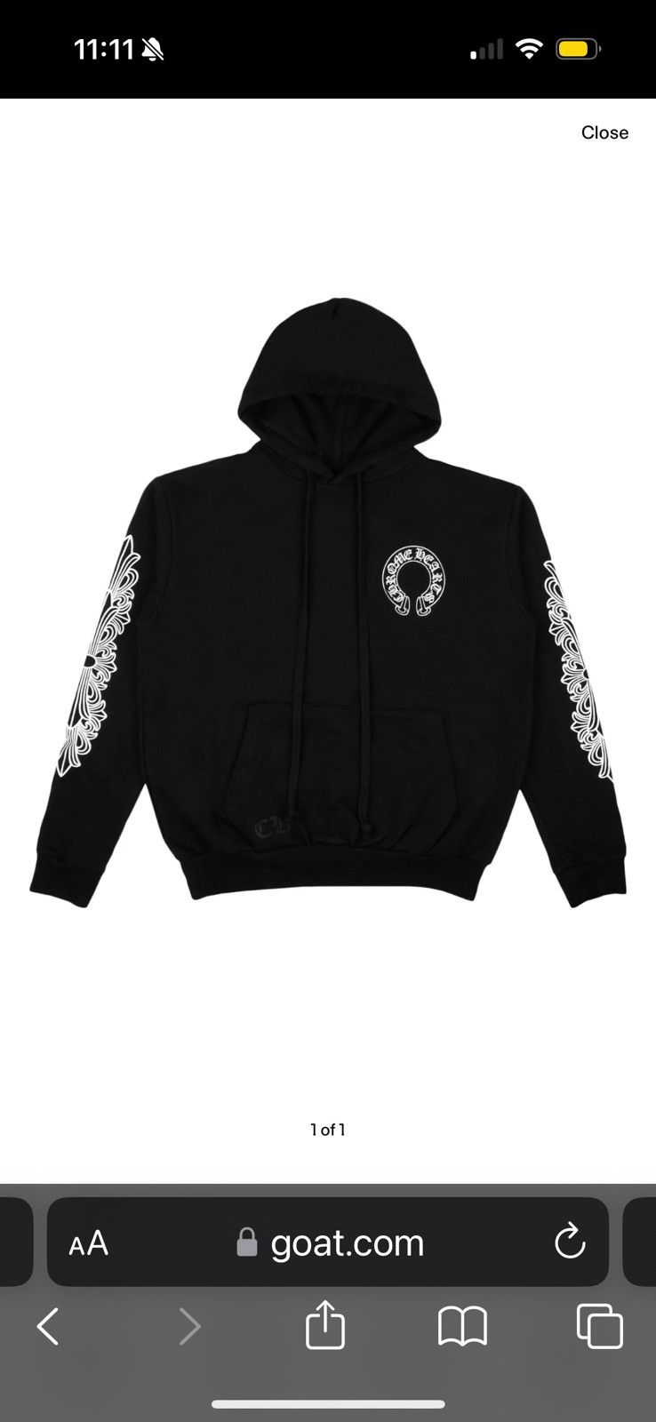 Chrome Hearts Chrome Hearts Horseshoe Hoodie 'Black' Size US M / EU 48-50 / 2 - 1 Thumbnail