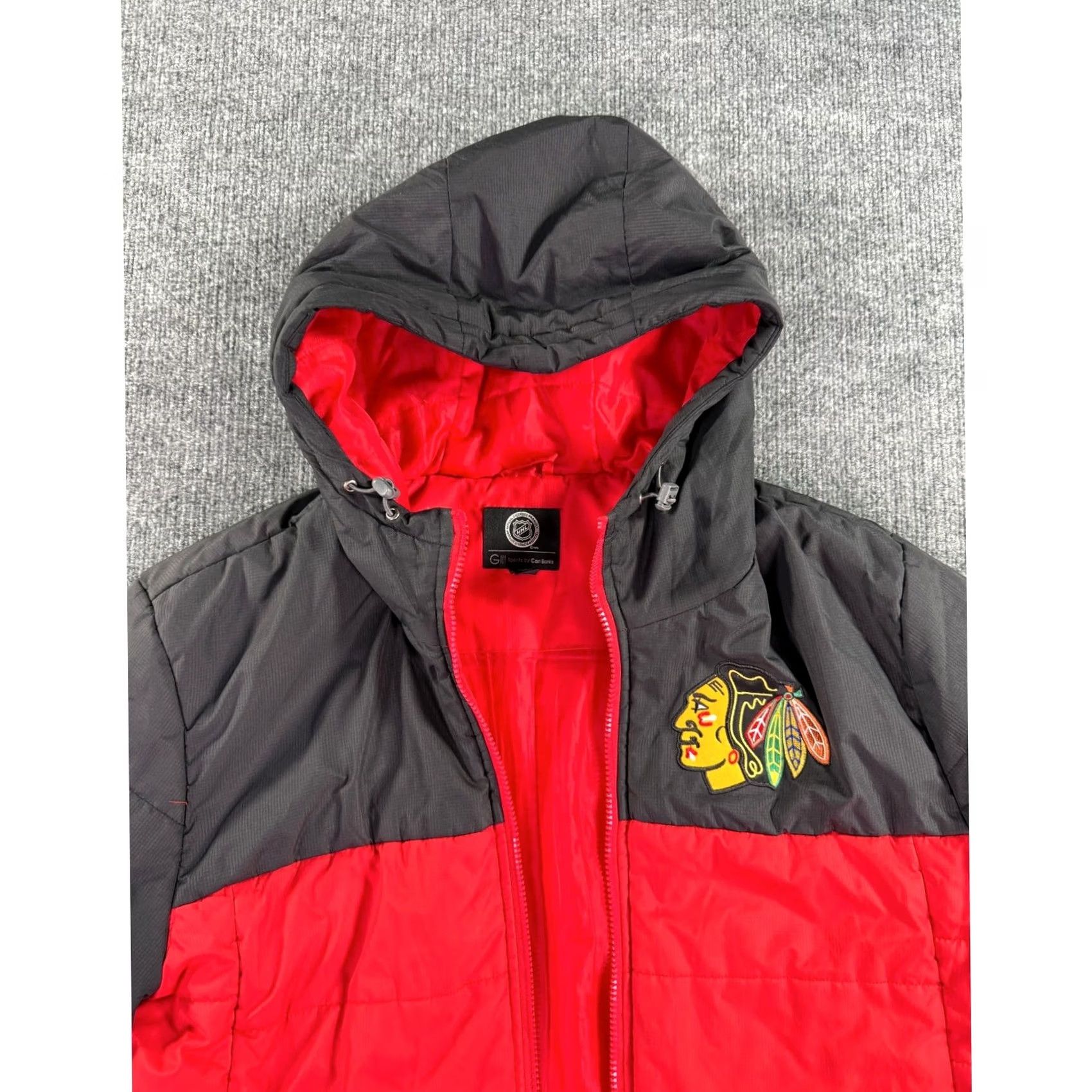 G-III GIII Sports Chicago Blackhawks Puffer Jacket Mens XL Red Black Quilted Polyester Size US XL / EU 56 / 4 - 2 Thumbnail