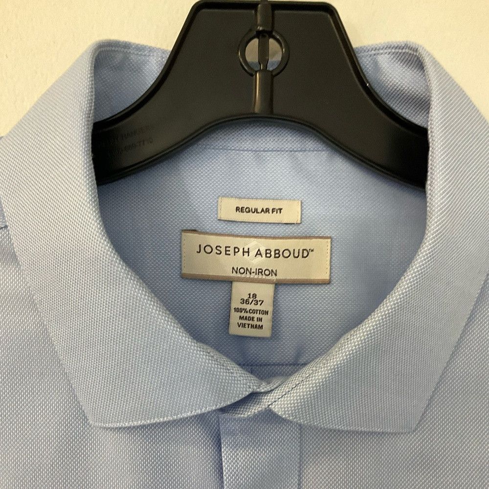 Joseph Abboud JOSEPH ABOUD Light Blue Dress Shirt Wrinkle Resistant Size US XL / EU 56 / 4 - 2 Thumbnail