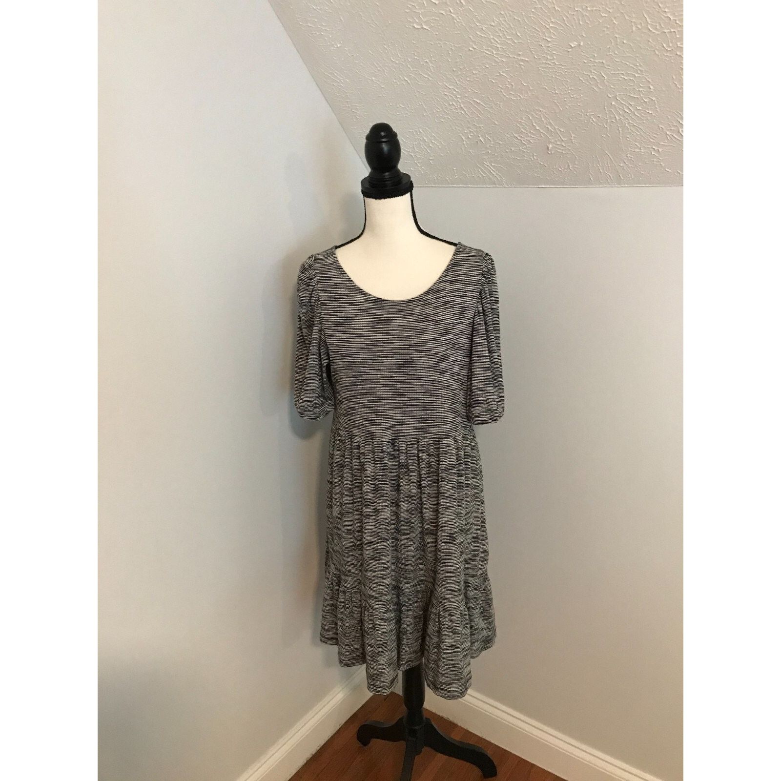 Anthropologie Anthropologie Daily Practice Flounced Space-Dye Mini Dress Size L / US 10 / IT 46 - 1 Thumbnail
