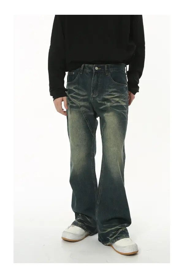 Japanese Brand Vintage washed distressed flared straight jeans Size US 32 / EU 48 - 4 Thumbnail