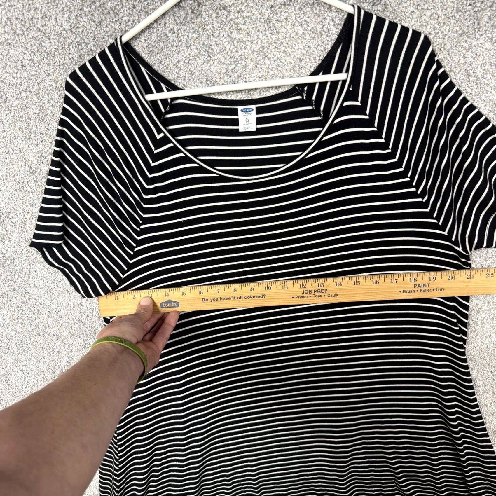 Old Navy VINTAGE Old Navy T-Shirt Dress XL Tall Black White Striped Knit Swing Dress Casual Womens Size XL / US 12-14 / IT 48-50 - 2 Thumbnail