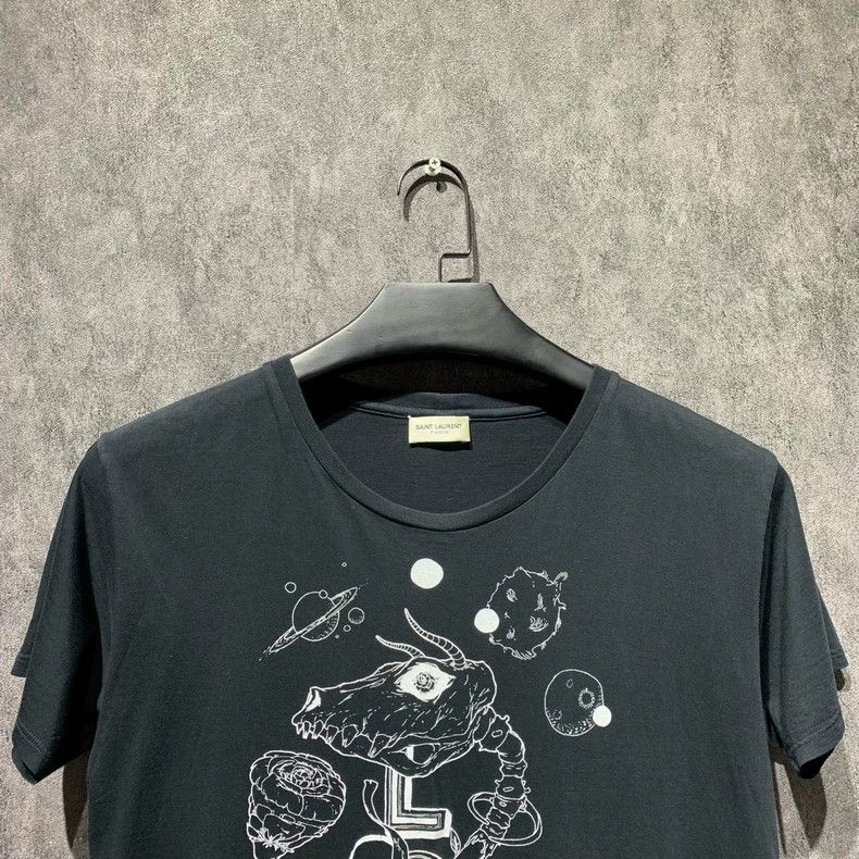 Saint Laurent Paris Saint Laurent Black printed short sleeves 2504-Nextarrow Size US M / EU 48-50 / 2 - 8 Thumbnail