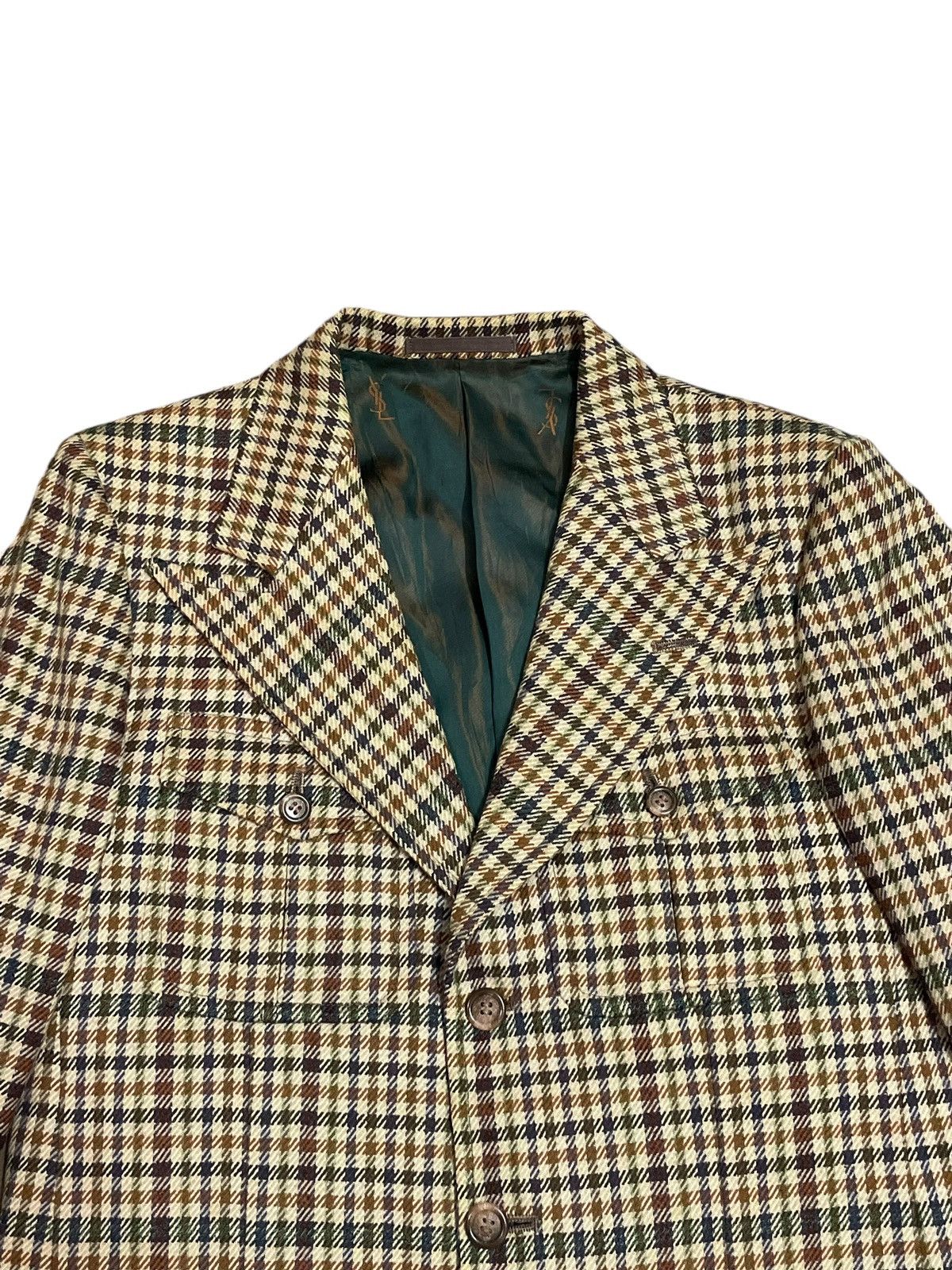 Yves Saint Laurent Vintage Yves Saint Laurent Single Breasted Plaid Wool Blazer Size US M / EU 48-50 / 2 - 3 Thumbnail
