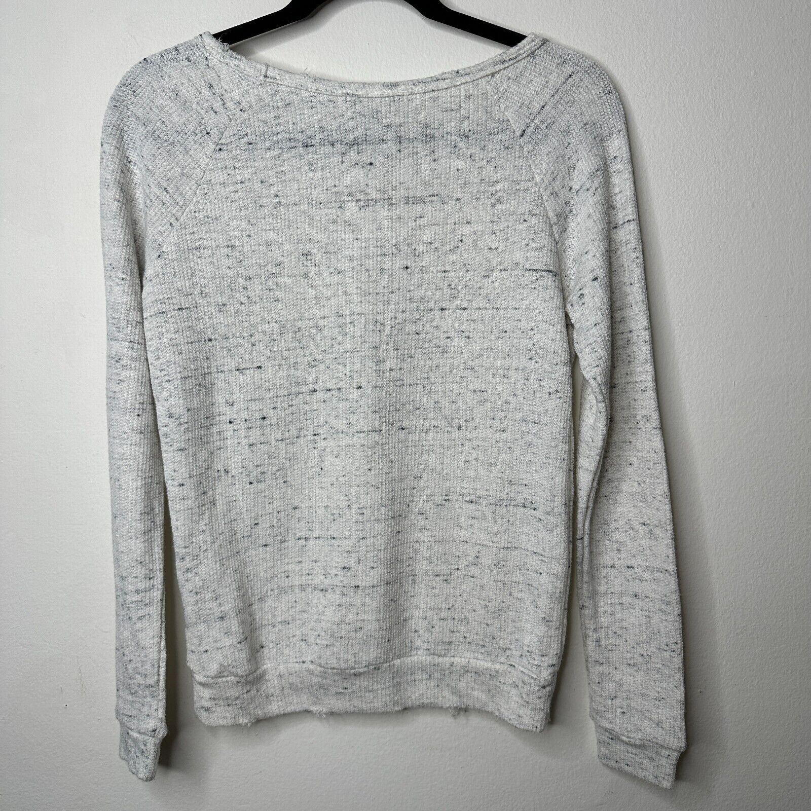 Other Peyton Jensen White-Gray Heathered Embroider Rose Sweater XS Size XS / US 0-2 / IT 36-38 - 3 Thumbnail