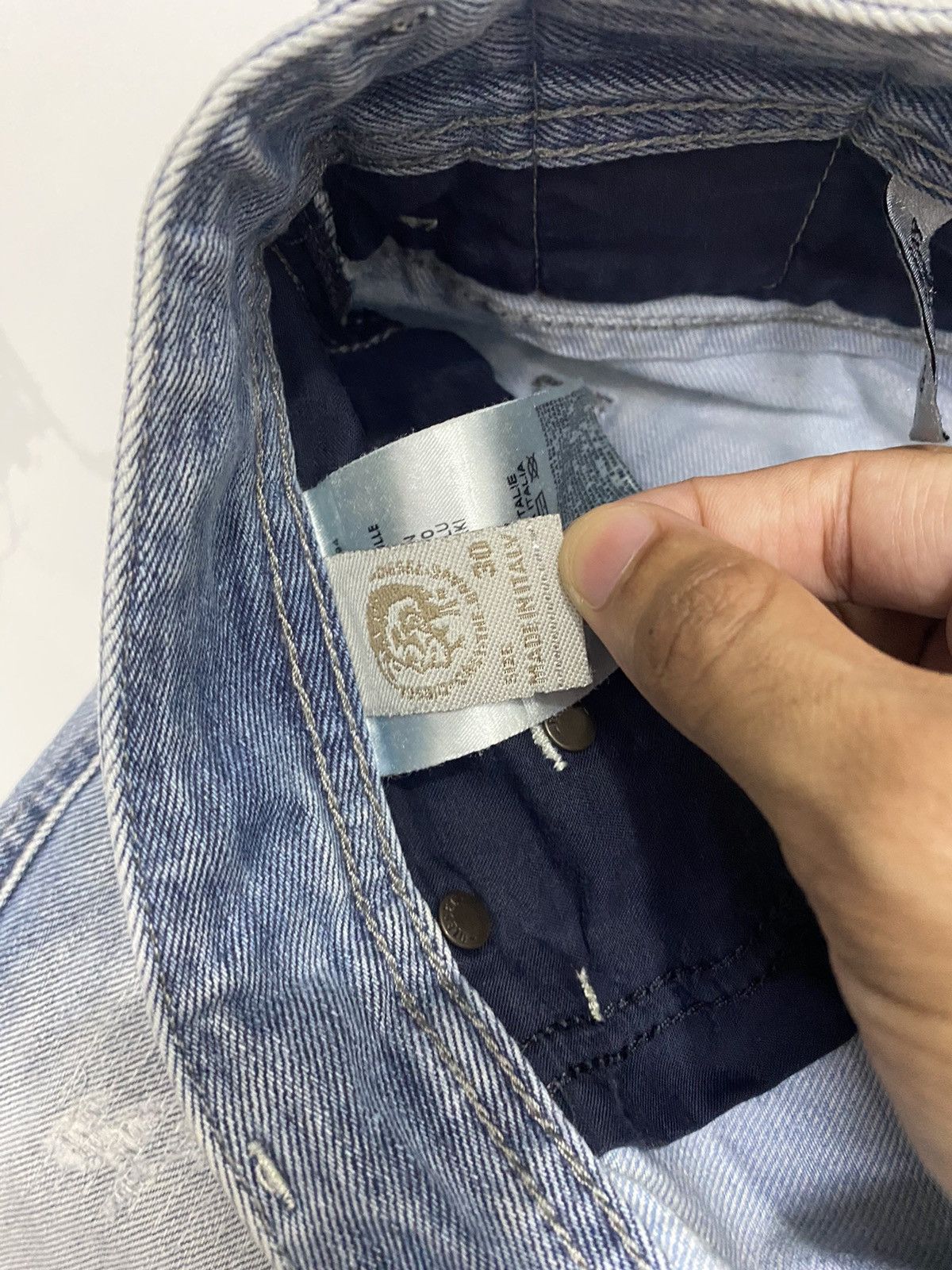 Diesel DIESEL BLUE EYECONS 2017/1 EDITION DISTRESSED DENIM JEANS Size US 31 - 14 Thumbnail