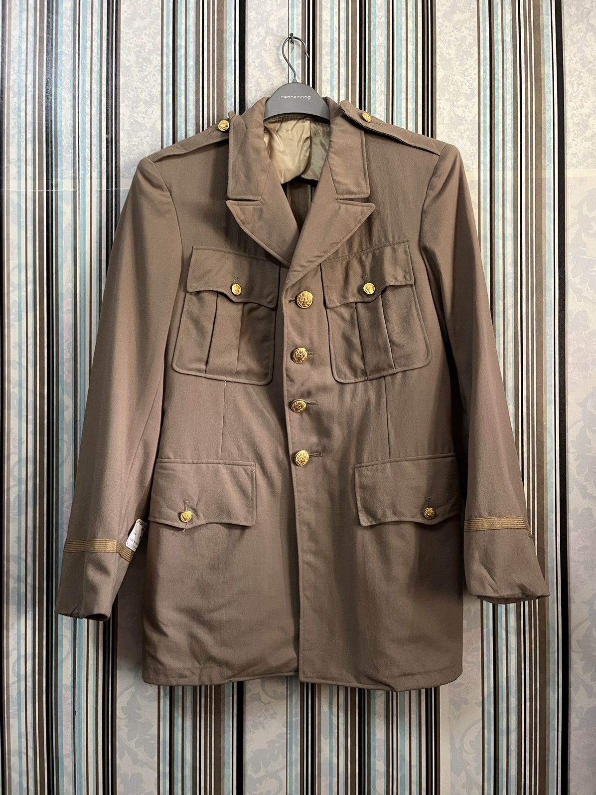 Vintage 1940s WW2 army uniform khaki tunic deadstock #I2 Size 36S - 1 Thumbnail
