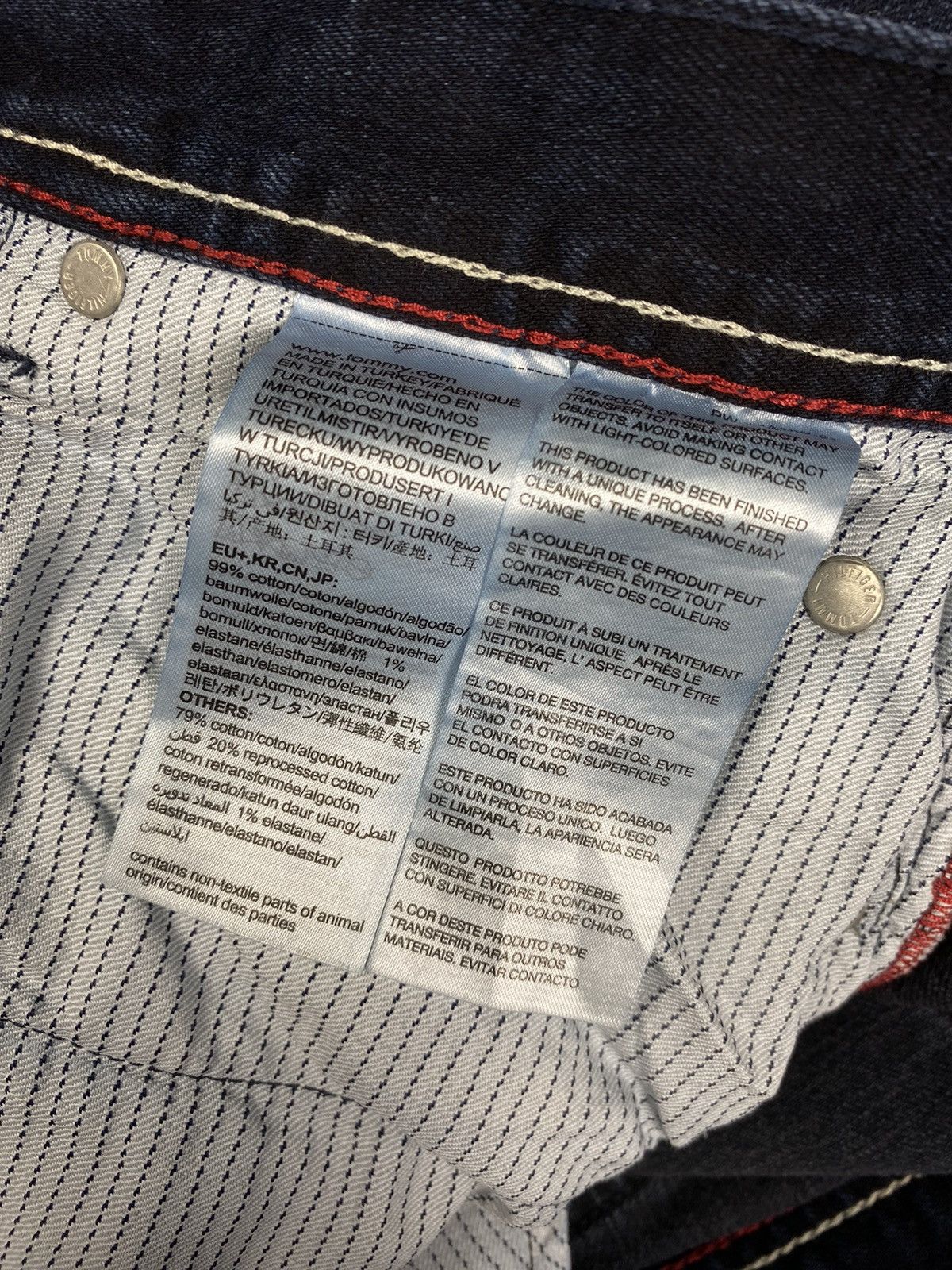 Designer × Tommy Hilfiger Tommy Hilfiger Denton Stretch Straight Fit Dark Blue Jeans Size US 32 / EU 48 - 12 Thumbnail