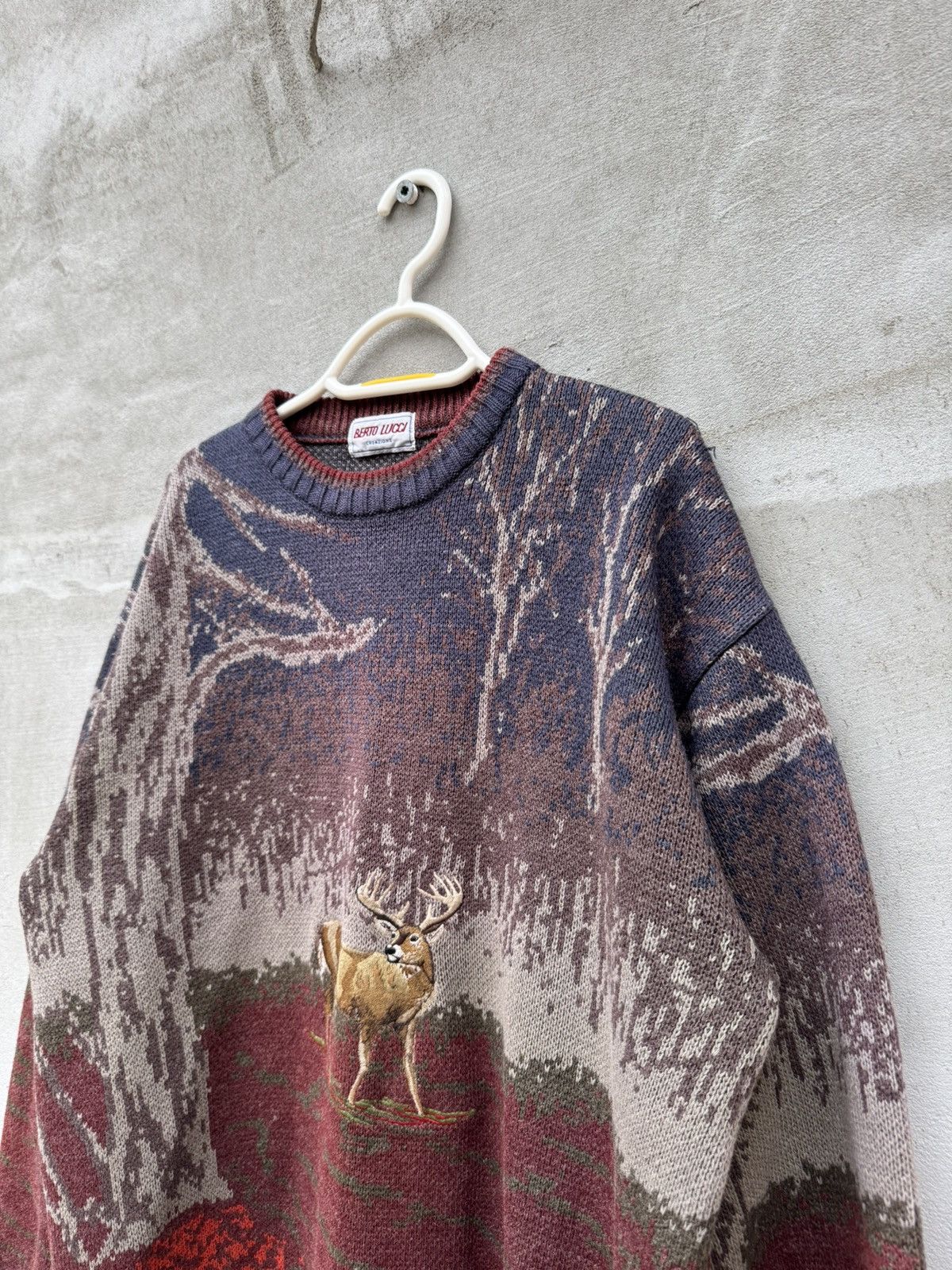 Vintage 🦌80s Vintage Forest Deer Sweater🏔️🌳 Size US L / EU 52-54 / 3 - 6 Thumbnail