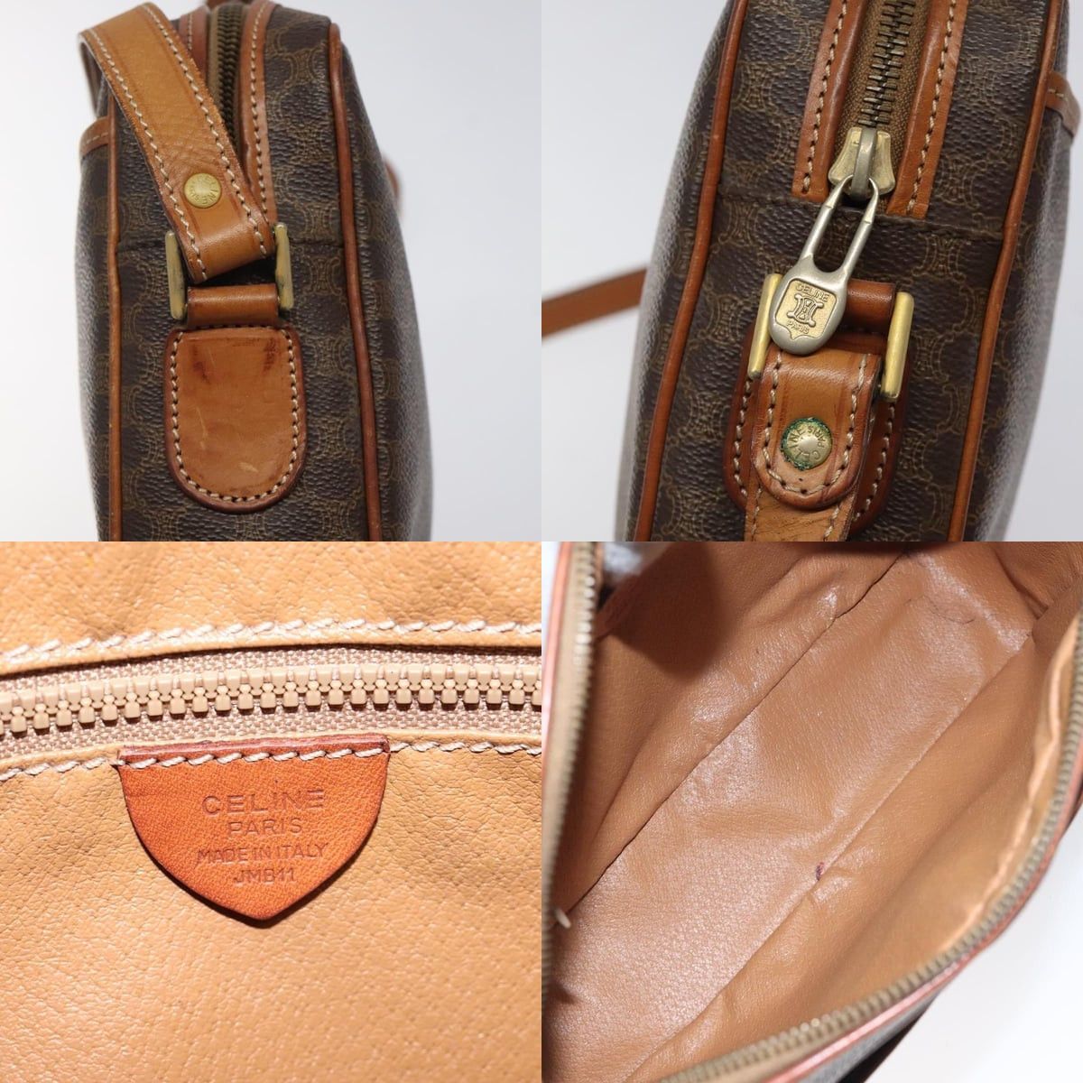 Celine CELINE Macadam Canvas Shoulder Bag Pvc Leather Brown Gold Size ONE SIZE - 11 Thumbnail
