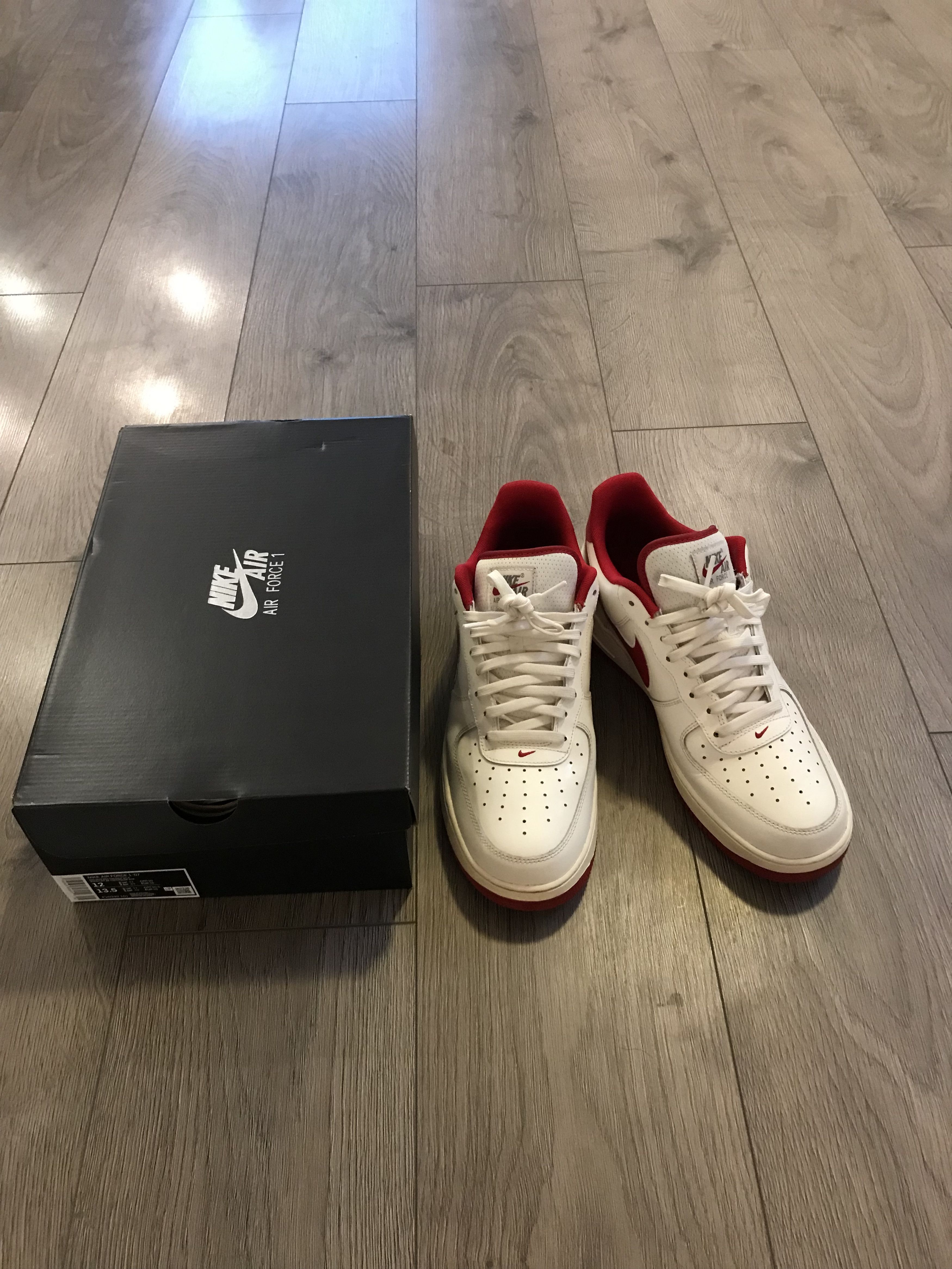 Nike Air Force One '07 Sail Gym Red Coconut Milk Size US 12 / EU 45 - 1 Thumbnail