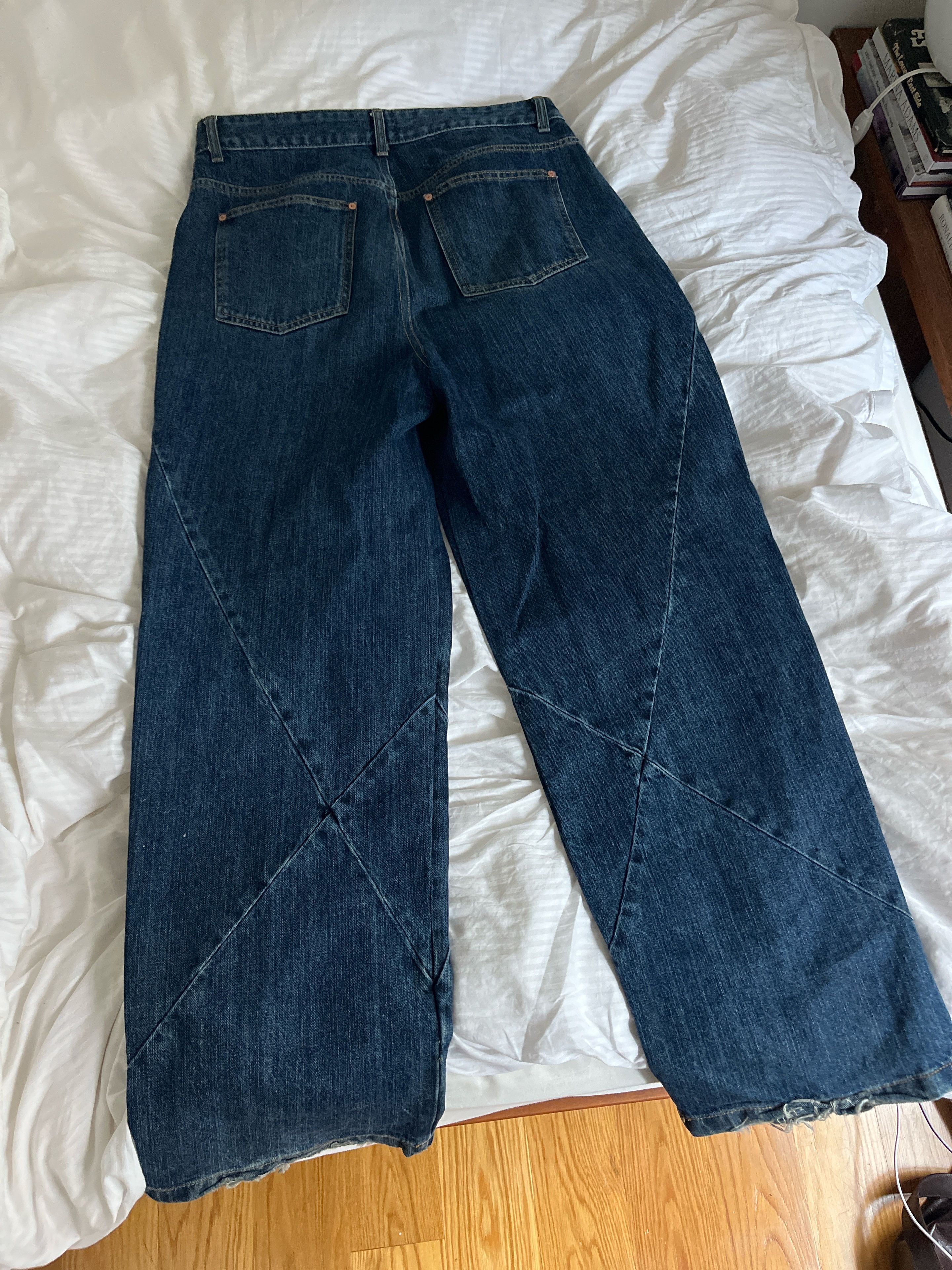 Andersson Bell Andersson Bell wide leg jeans with diagonal pattern Size US 31 - 2 Thumbnail