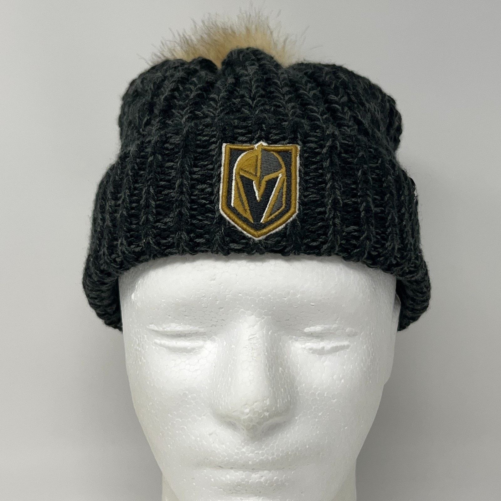 47 Brand Las Vegas Golden Knights Womens Pom Pom Beanie Hat Black 47 Size ONE SIZE - 2 Thumbnail