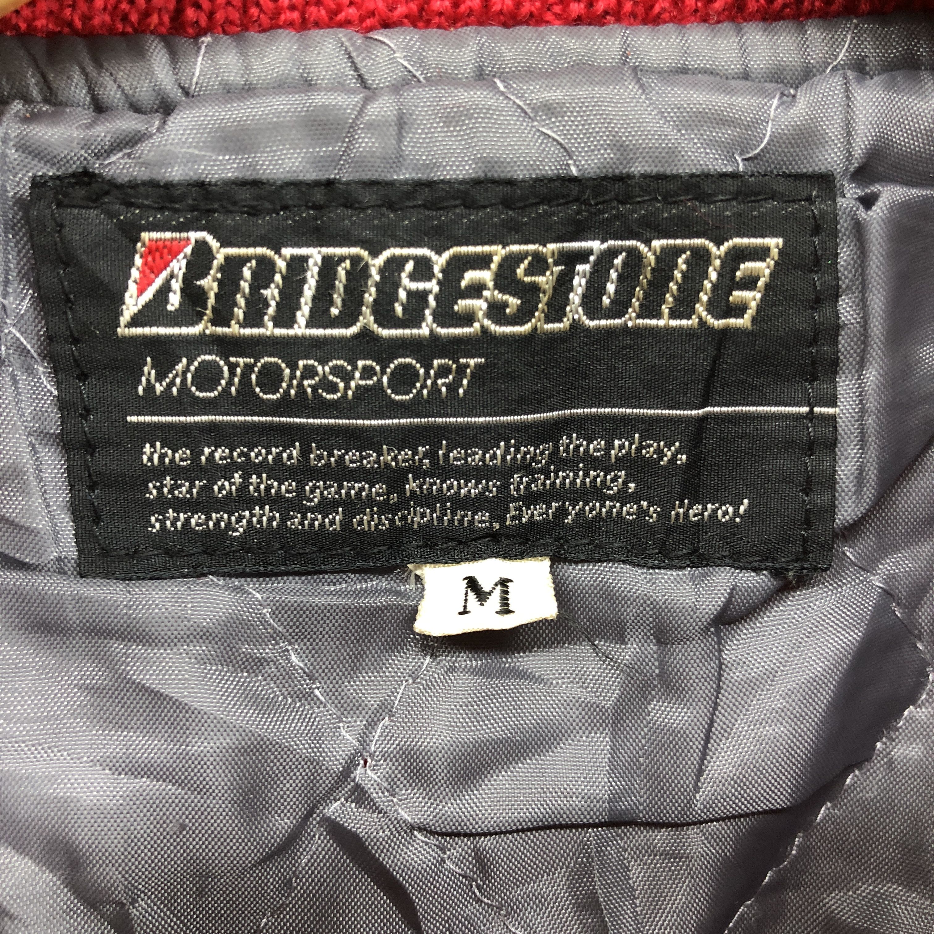 Vintage Vintage BRIDGESTONE MOTORSPORT Wool Varsity Jacket #0131/G Size US M / EU 48-50 / 2 - 4 Thumbnail