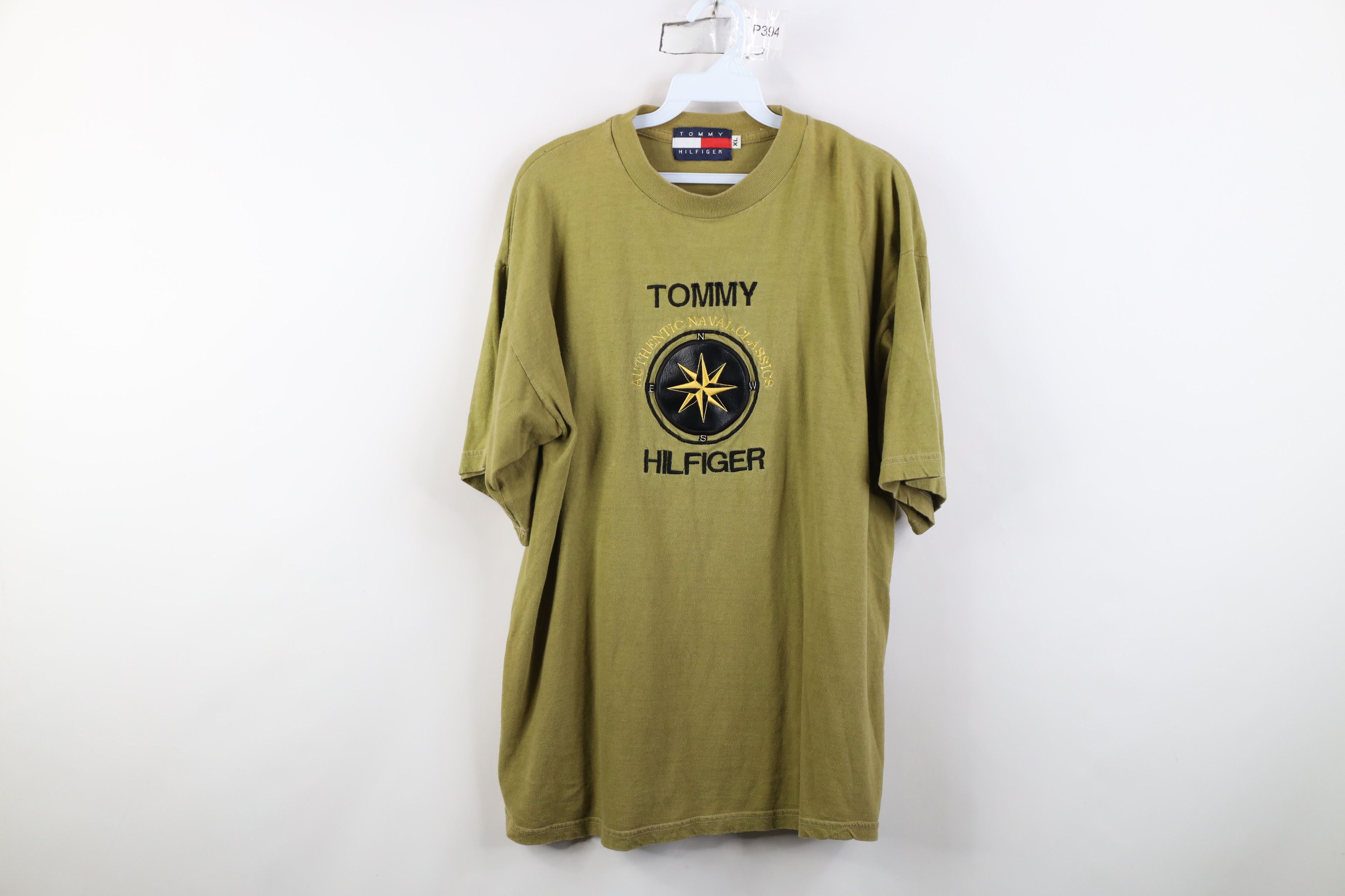 Tommy Hilfiger Vintage 90s Tommy Hilfiger Spell Out Naval Compass T-Shirt Size US XL / EU 56 / 4 - 1 Thumbnail