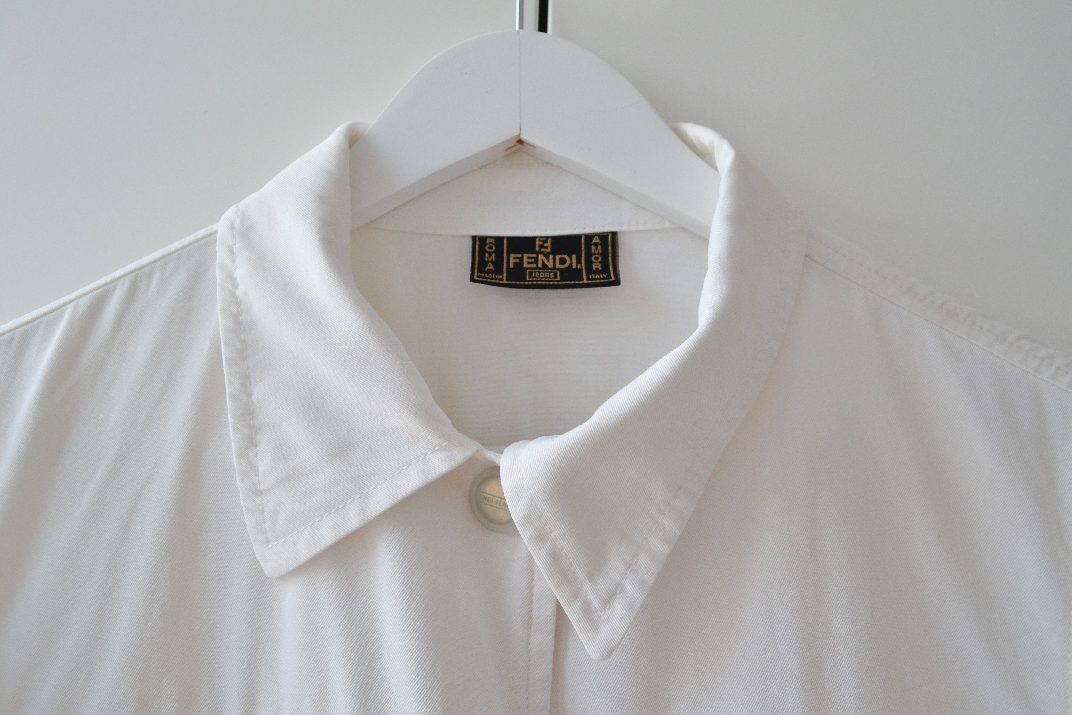Fendi FENDI Jacket Overshirt White Coach Shirt Cargo Pockets Size US S / EU 44-46 / 1 - 5 Thumbnail