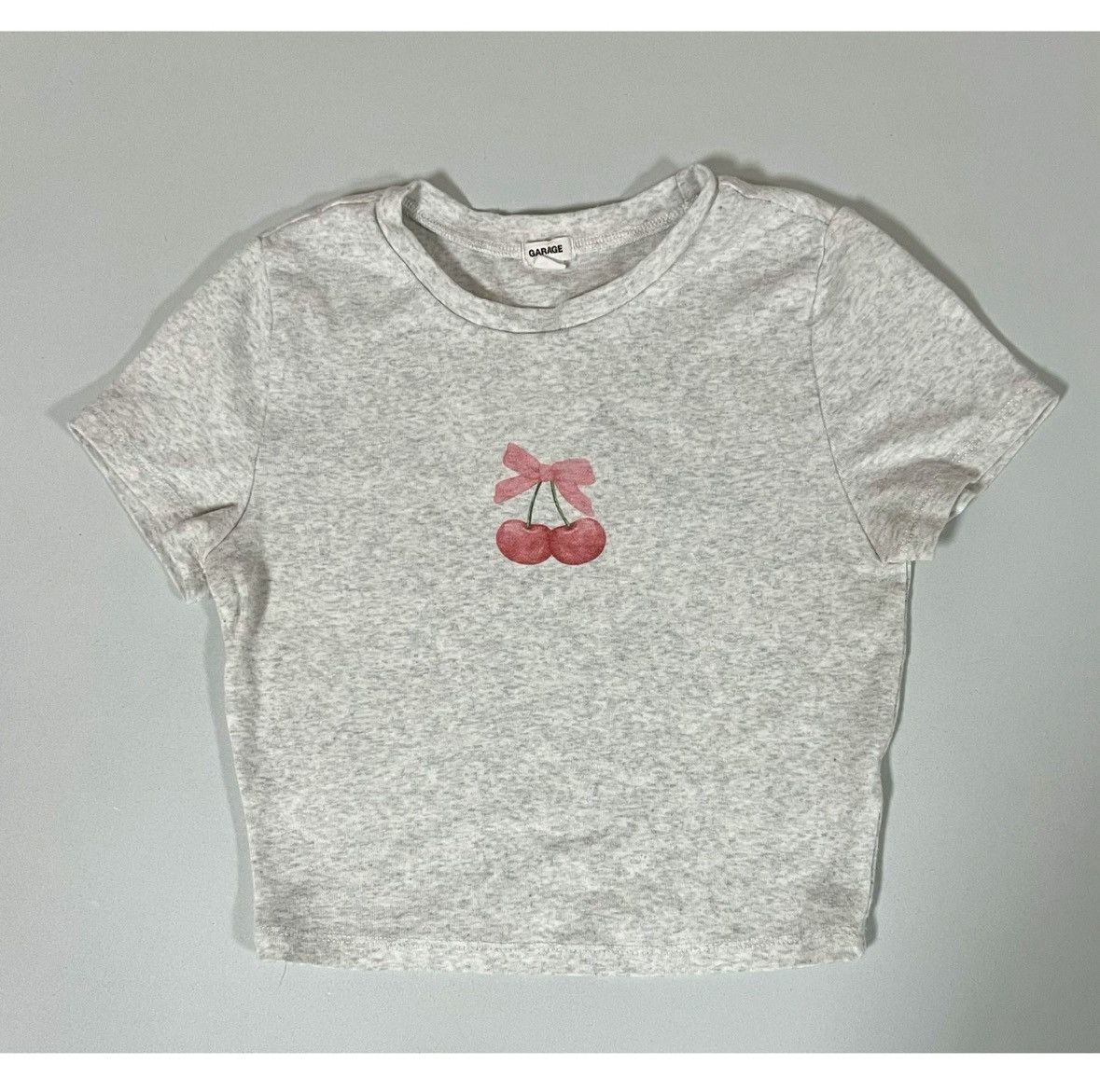 Garage Garage Coquette Bow Cherry Graphic Crop Top Tee Size S 🍒✨ Size S / US 4 / IT 40 - 2 Thumbnail
