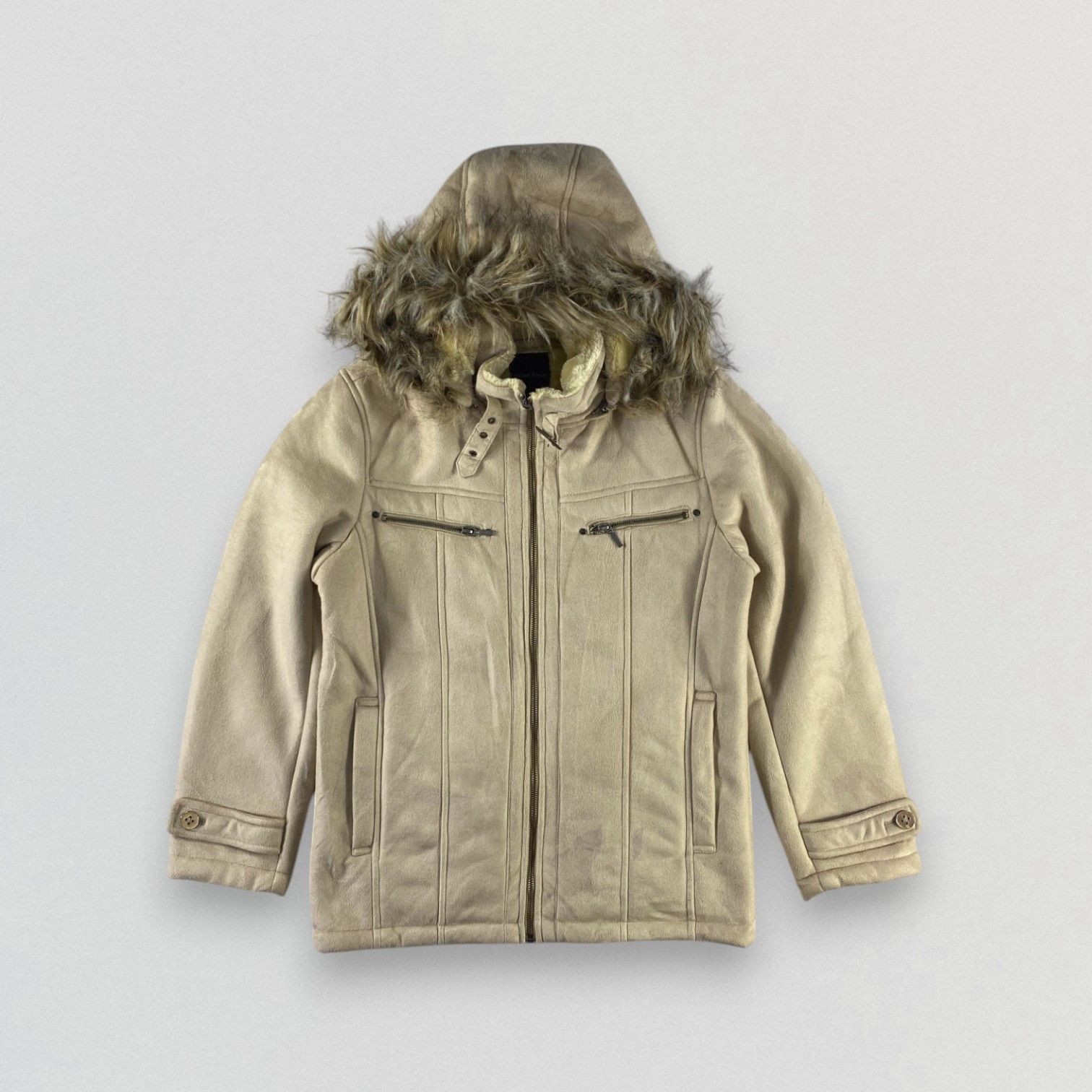 If Six Was Nine Journal Report Faux Suede Jacket Faux Fur Hooded Jacket Size US M / EU 48-50 / 2 - 1 Thumbnail