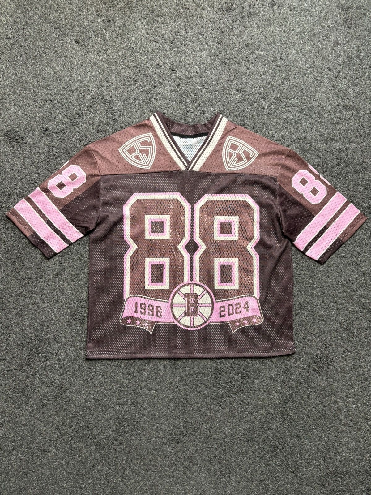 Vintage style rare Brooklyn 88 brown pink football jersey