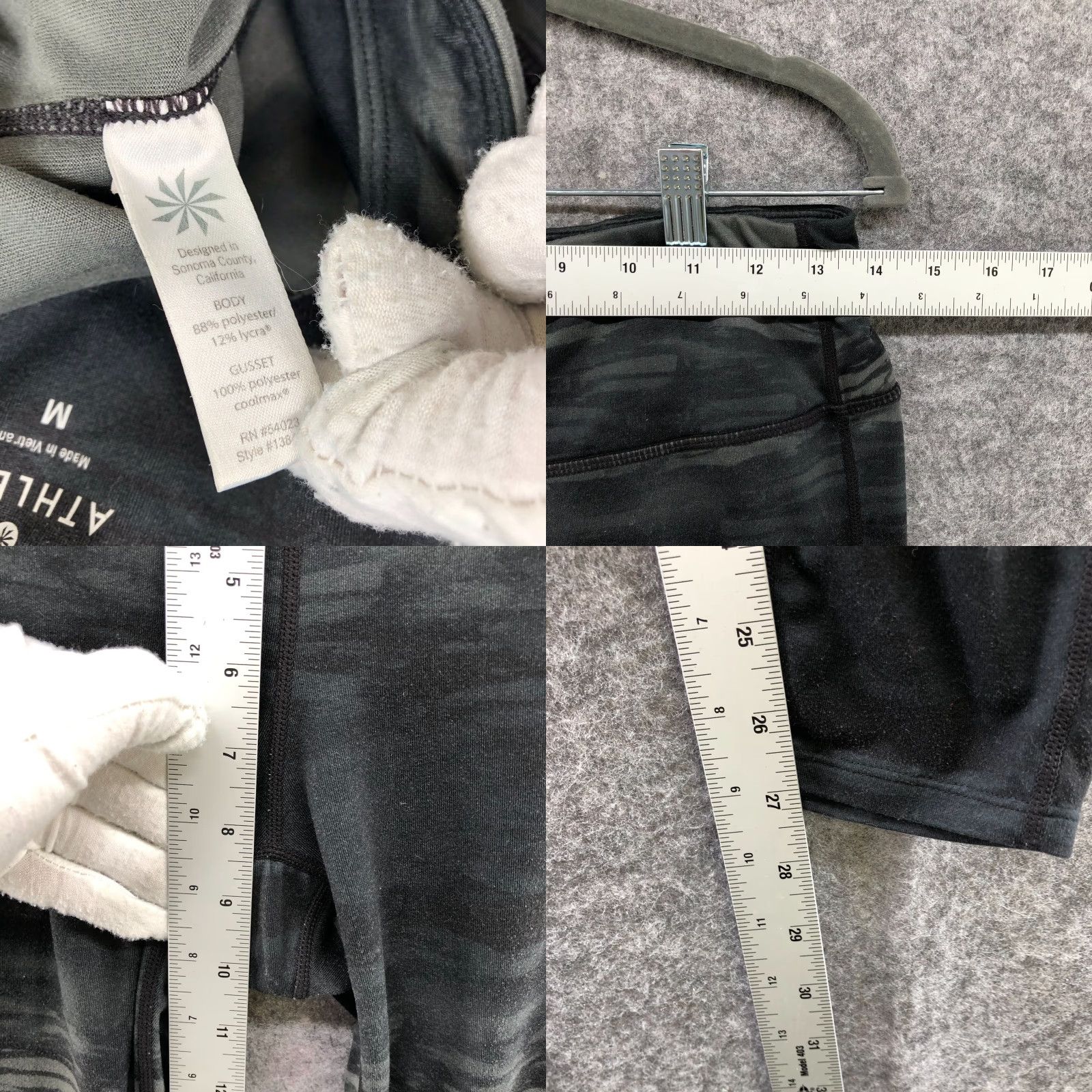 Athleta Athleta Chaturanga Leggings Womens M Black Gray Tie Dye Full Length Yoga Gym者 Size 32" / US 10 / IT 46 - 8 Thumbnail