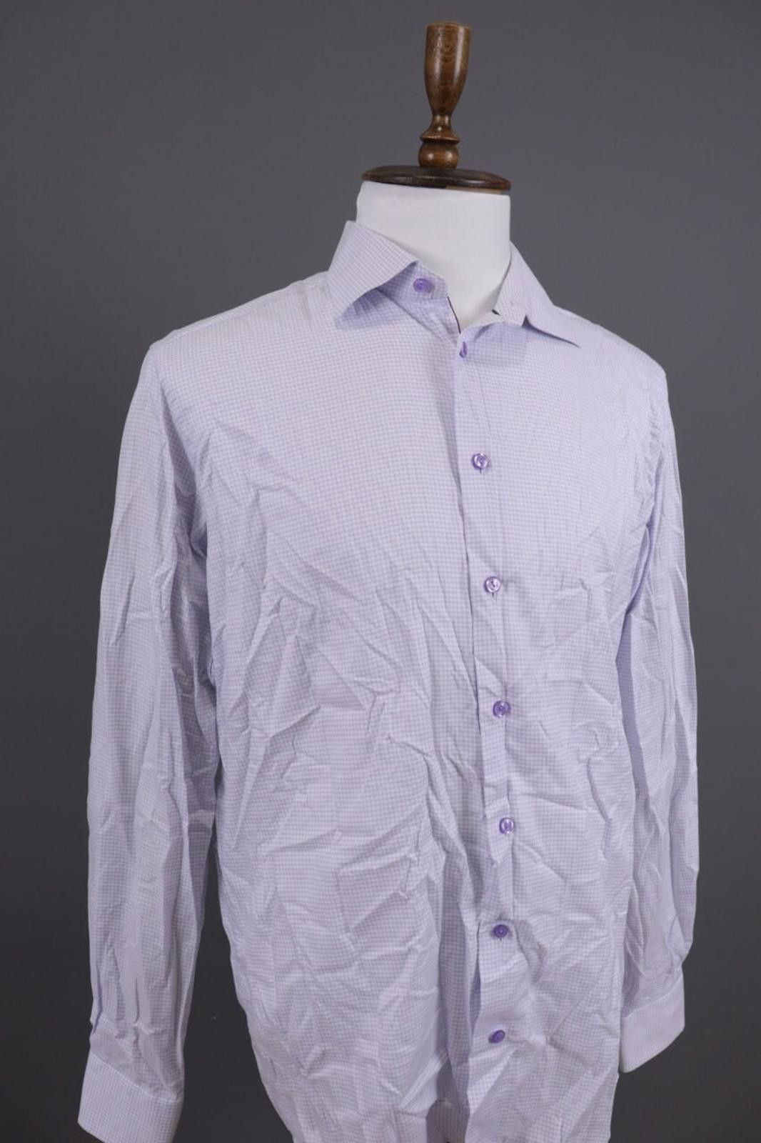 Eton Eton Contemporary Fit Blue Check Twill Shirt Sz 43 / 17 Size US M / EU 48-50 / 2 - 5 Thumbnail