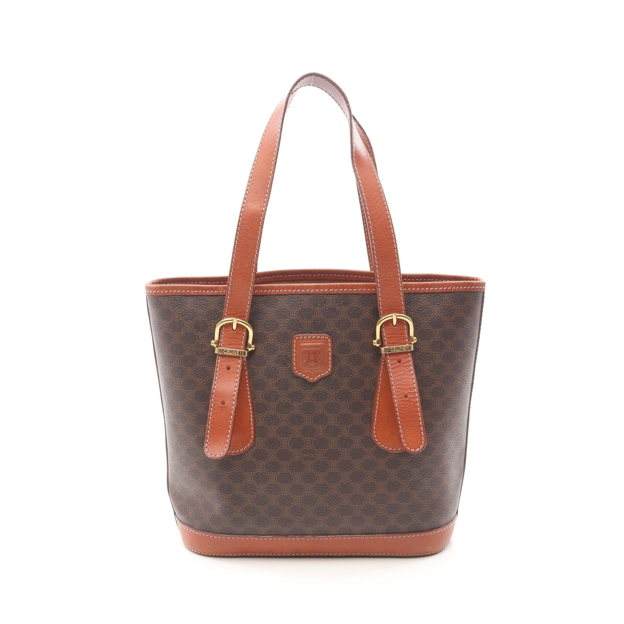 Celine Celine Macadam Handbag Tote Bag Leather Brown Dark Size ONE SIZE - 1 Thumbnail