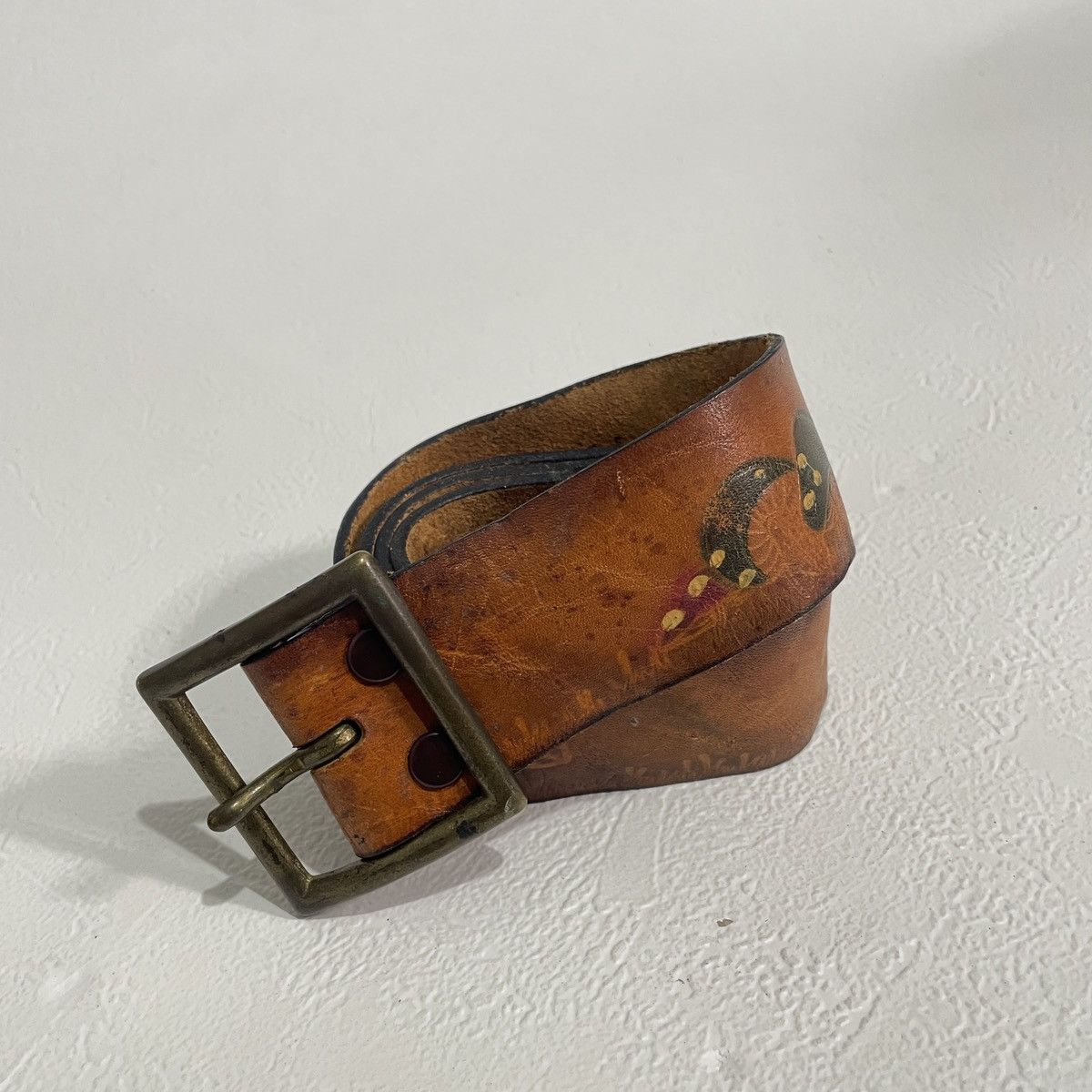Vintage Vintage y2k mushroom embossed leather belts Size ONE SIZE - 1 Thumbnail