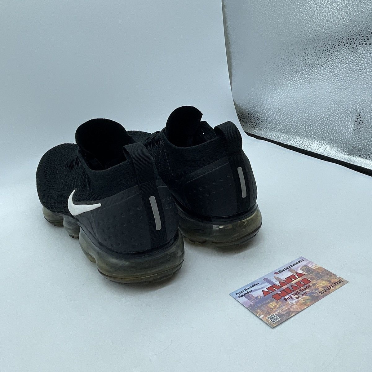 Nike Air vapormax flyknit 2 black Size US 9.5 / EU 42-43 - 4 Thumbnail