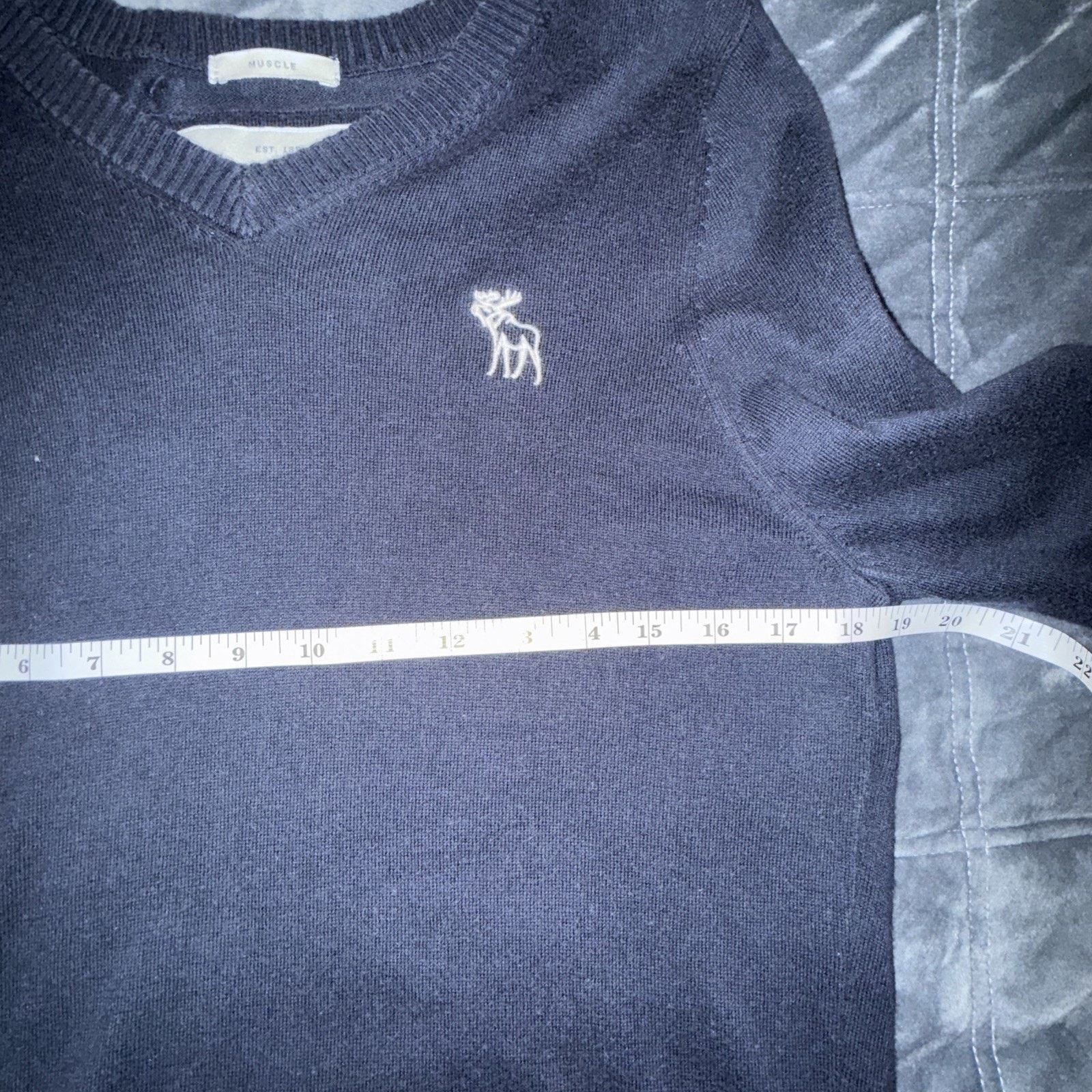 Abercrombie & Fitch Abercrombie & Fitch Y2K Men Navy Y2K Muscle Fit Sweater Size US L / EU 52-54 / 3 - 5 Thumbnail