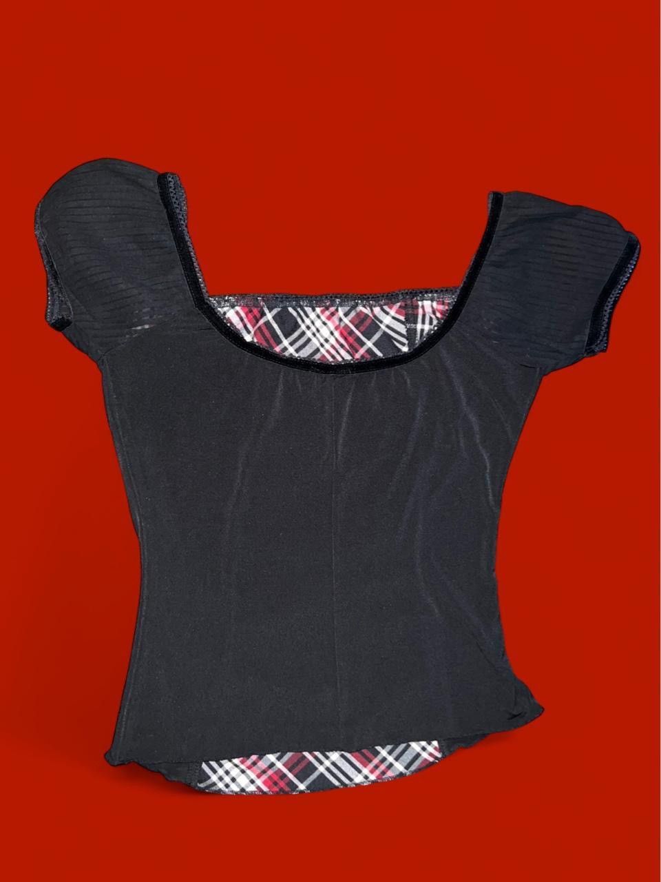 Other Moda international plaid milkmaid velvet bow corset mesh y2k Size XS / US 0-2 / IT 36-38 - 4 Thumbnail