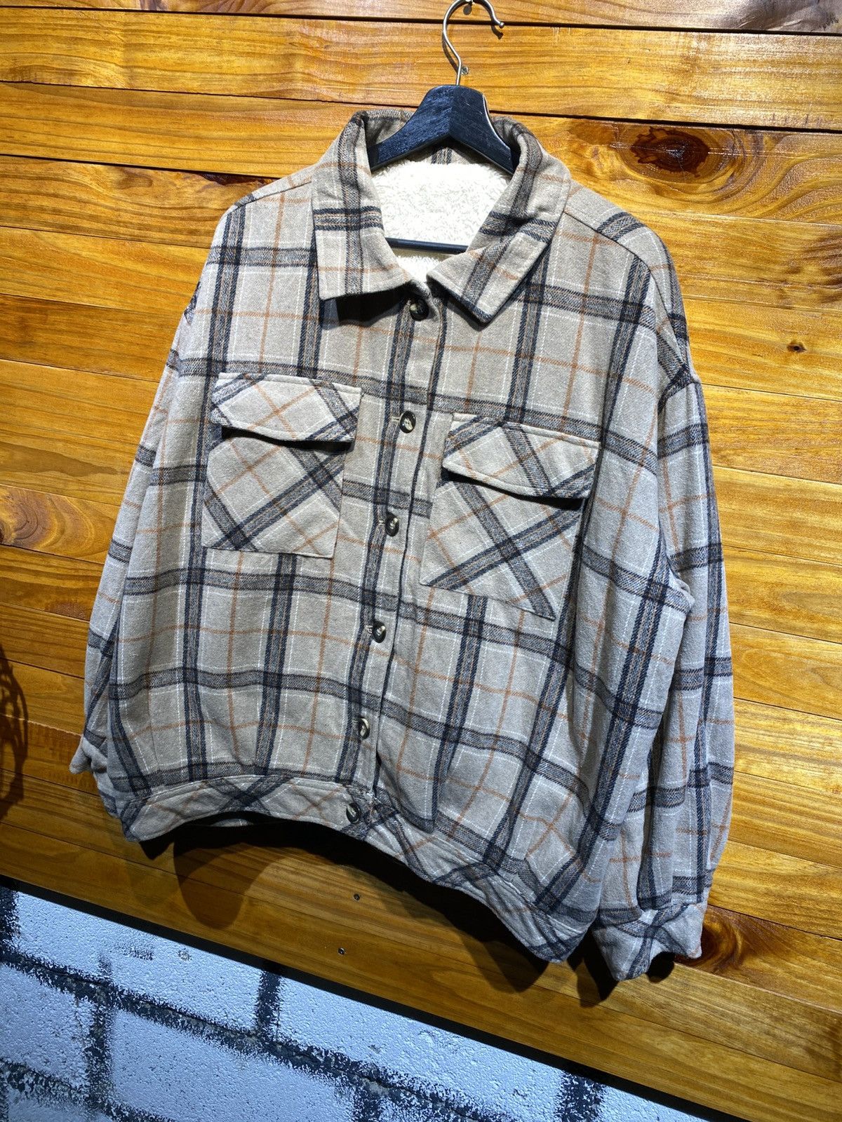 Japanese Brand Vintage Private Pause Sherpa Line Checkered Overshirt Jacket Size US XXL / EU 58 / 5 - 4 Thumbnail