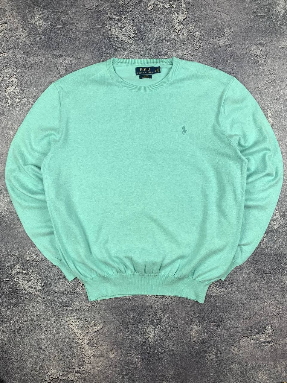 Polo Ralph Lauren Polo Ralph Lauren Cotton Sweater L Turquoise Crew Neck Jumpe Size US L / EU 52-54 / 3 - 1 Thumbnail