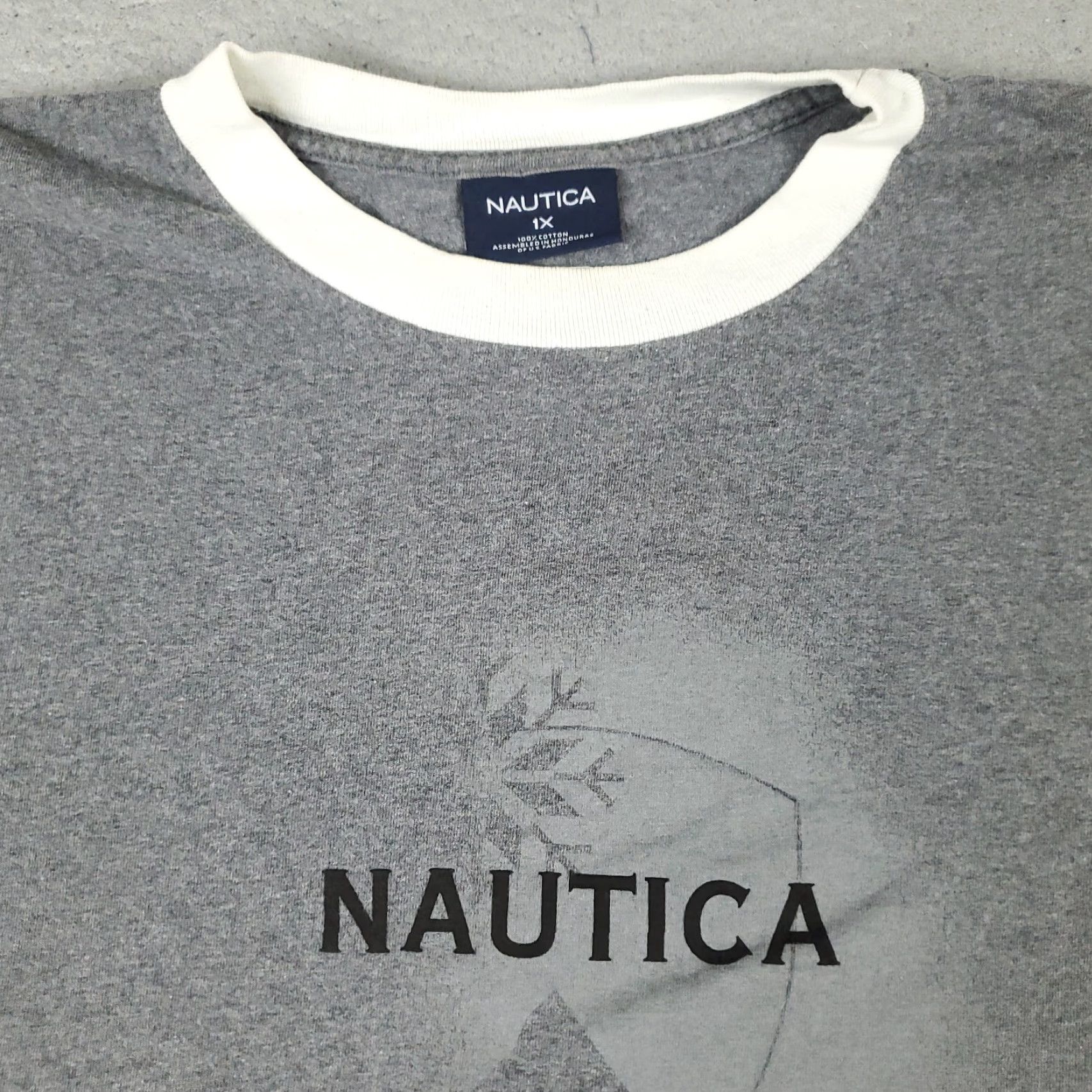 Nautica Nautica T-Shirt Mens Size 1X Gray Long Sleeve Crew Neck Classic Casual Shirt Size US XL / EU 56 / 4 - 2 Thumbnail