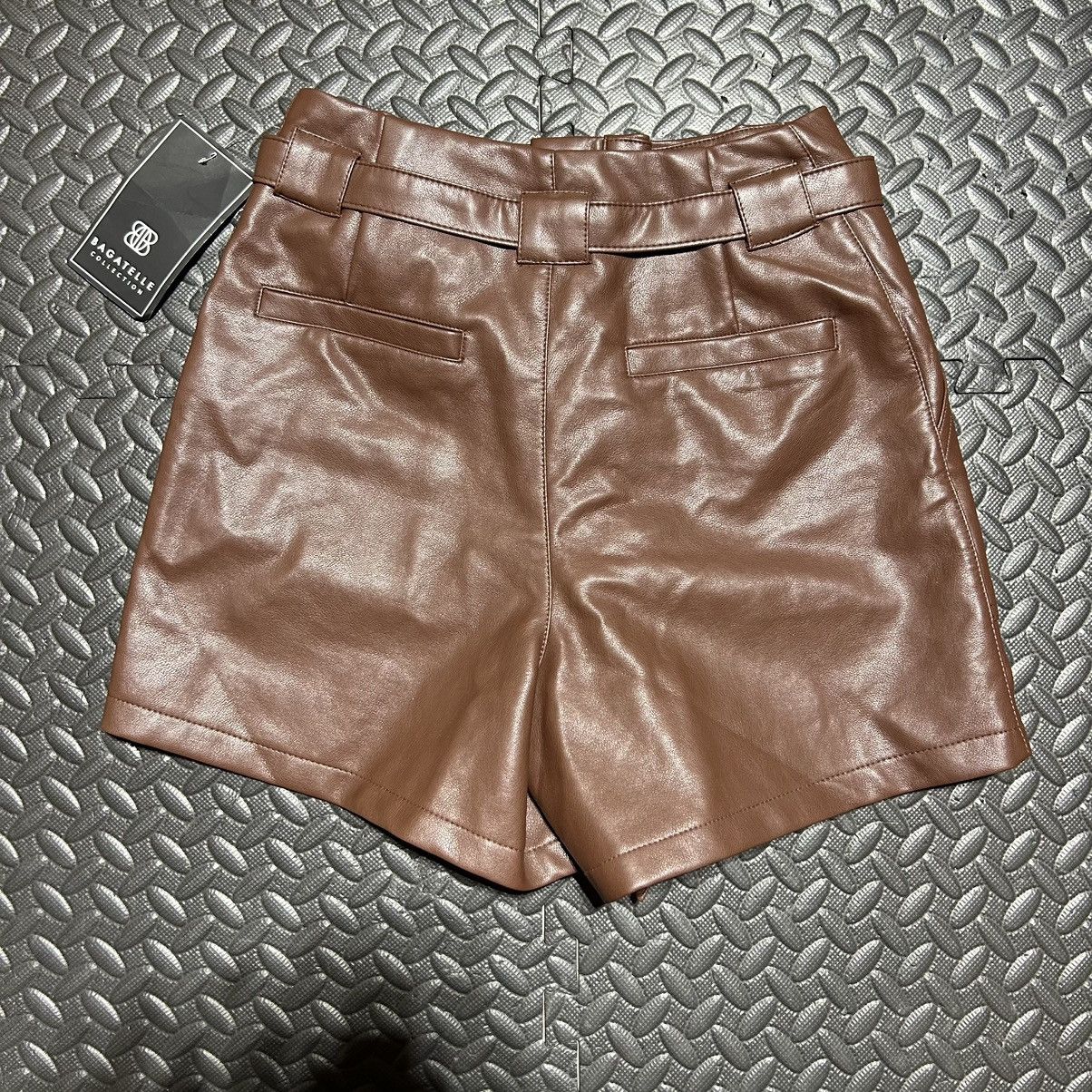Other Bagatelle Collection Paperbag Shorts Pleather Belted XS NEW Size 25" / US 0 / IT 36 - 11 Thumbnail