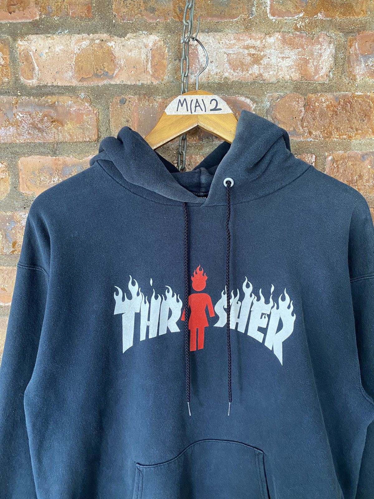 Girl Skateboards 2000s Thrashers x Girl Skate fire 🔥 flame hoodie Size US M / EU 48-50 / 2 - 3 Thumbnail