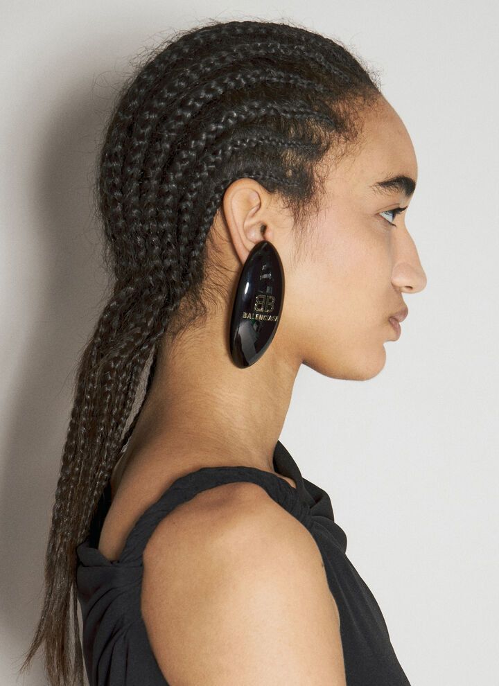 Balenciaga o1bcso1str1125 Size: OS / Hairclip Earring in Black/Gold Size ONE SIZE - 4 Thumbnail