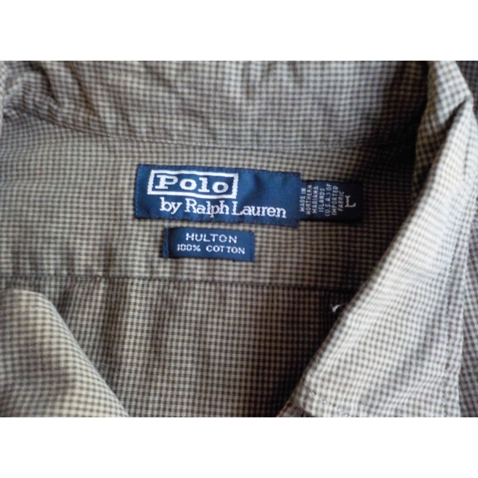 Polo Ralph Lauren VINTAGE Polo Ralph Lauren Hulton LS Shirt Men L Checkered 100% Cotton Beige/Black NWT Size US L / EU 52-54 / 3 - 5 Thumbnail