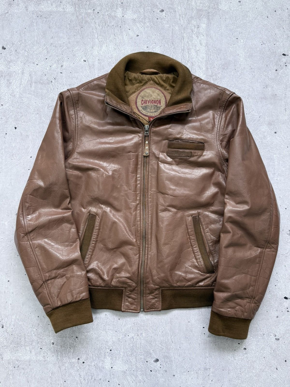 Chevignon Vintage Chevignon Brown Buffalo Leather Jacket Size US XL / EU 56 / 4 - 3 Thumbnail
