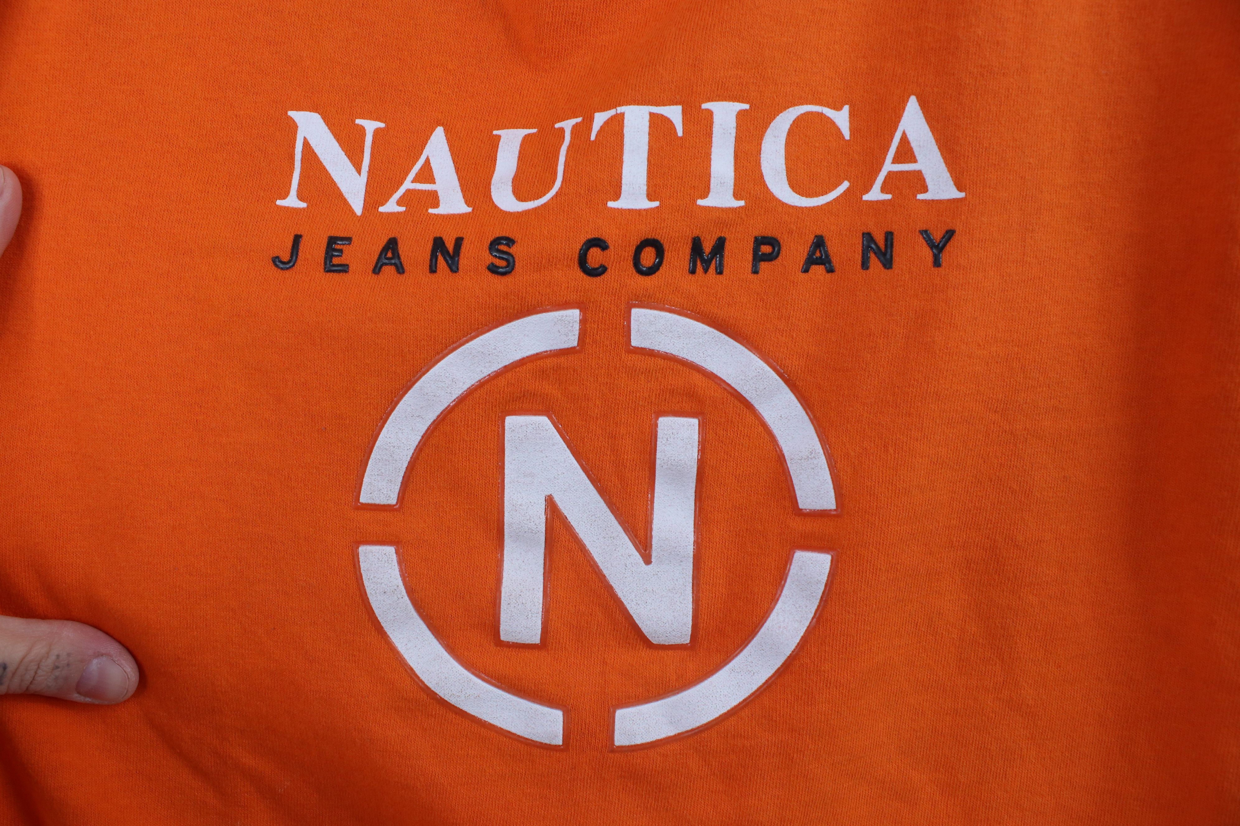 Nautica × Vintage Vintage 90s Nautica Spell Out Big Logo Short Sleeve T-Shirt Size US L / EU 52-54 / 3 - 4 Thumbnail
